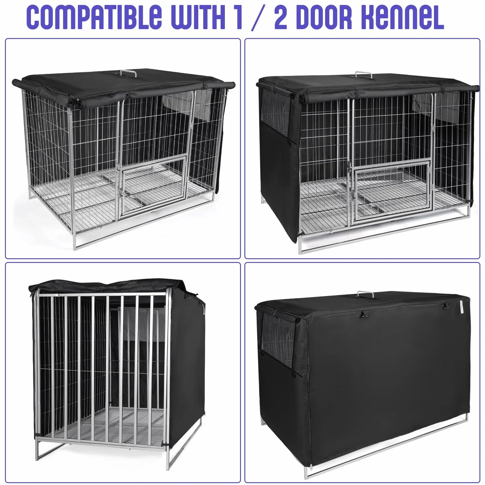 Housse de Cage pour Chien en Tissu Oxford 600D pour Cage Métallique 107 x 72 x 76 cm