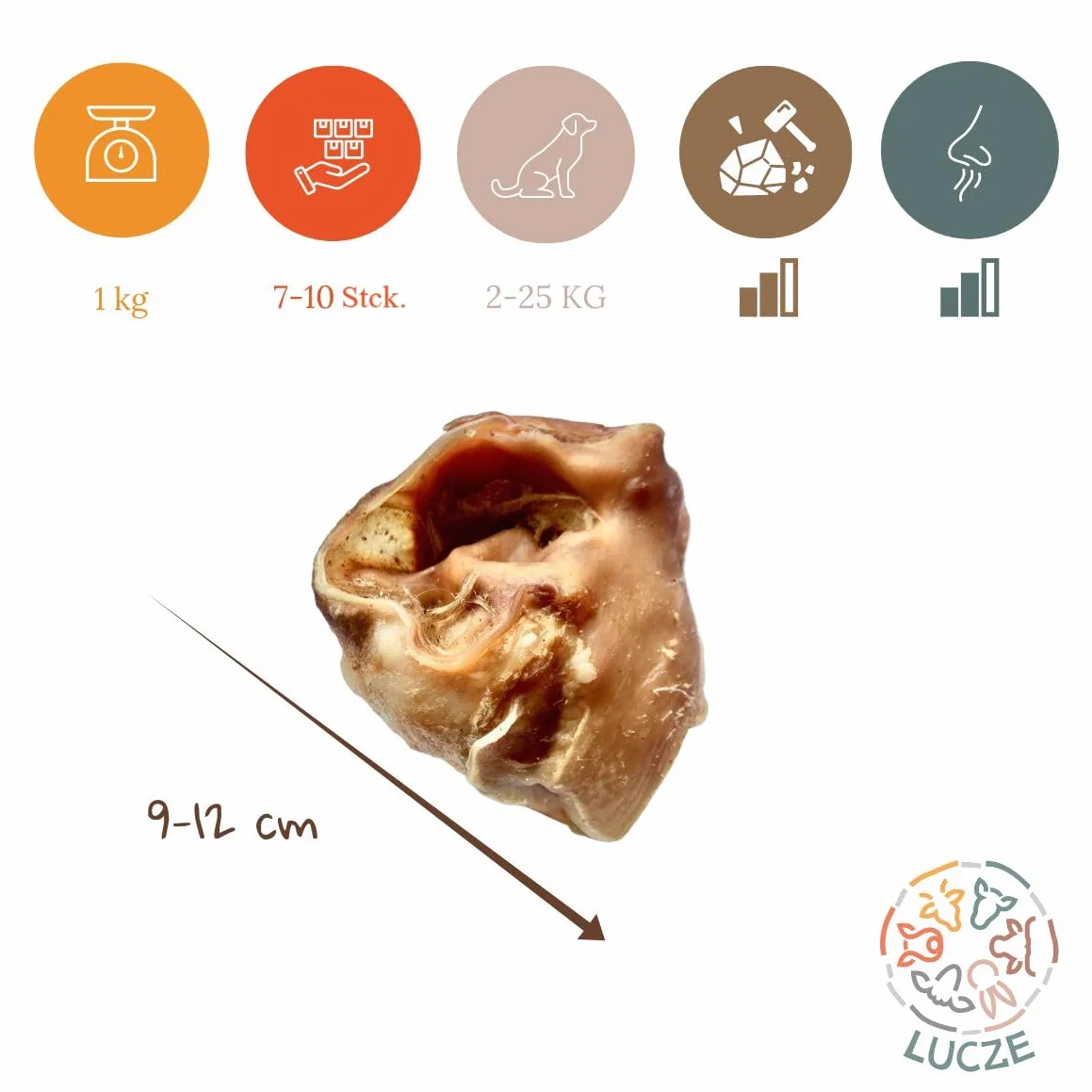 Oreilles de porc 5 kg, oreilles de porc séchées, articles à mâcher pour grands et petits chiens, friandises à mâcher naturelles Lucze Premium