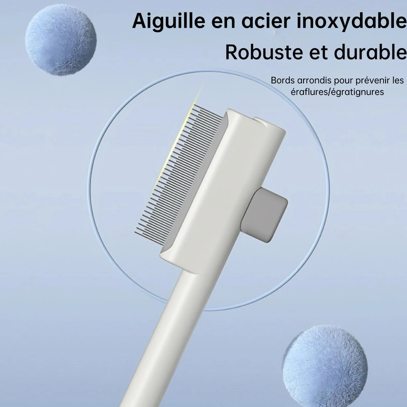 Brosse anti-poils automatique pour animaux, lot de 2 (blanc et vert)