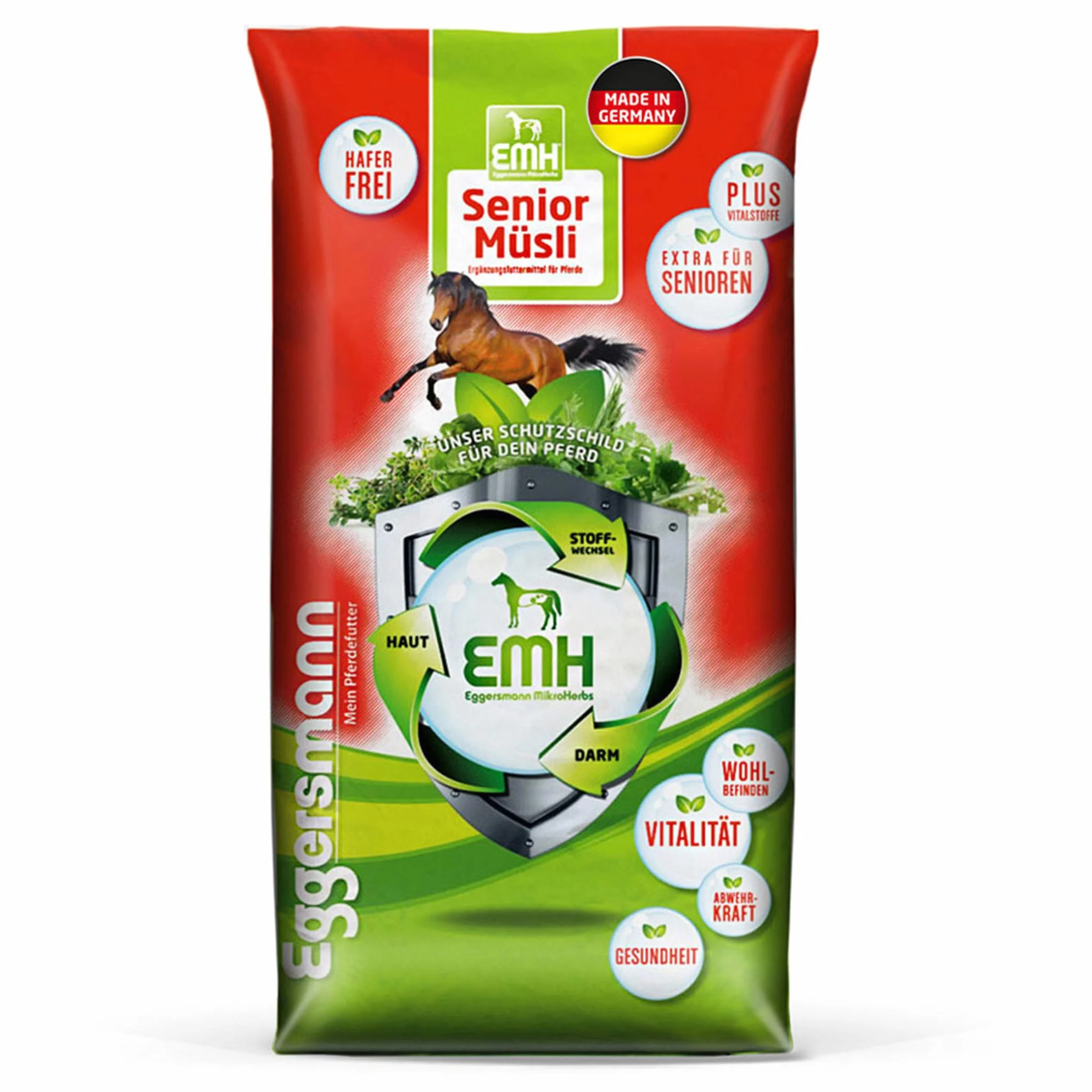 Eggersmann EMH Senior Sac de céréales pour Chevaux âgés avec sélénium - Nourriture Naturelle