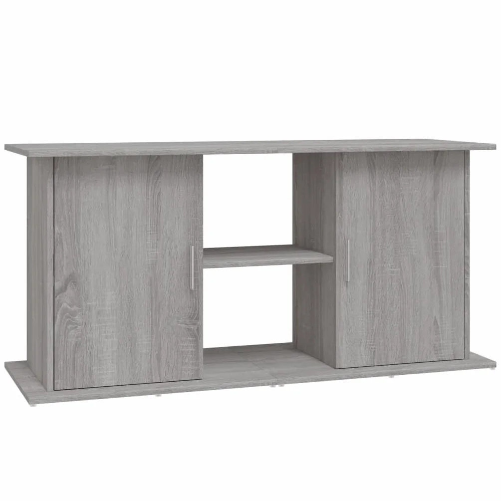 vidaXL Meuble de Base pour Aquarium avec Rangement, Armoire avec Compartiments et Étagères, Sonoma Gris Bois d'Ingénierie