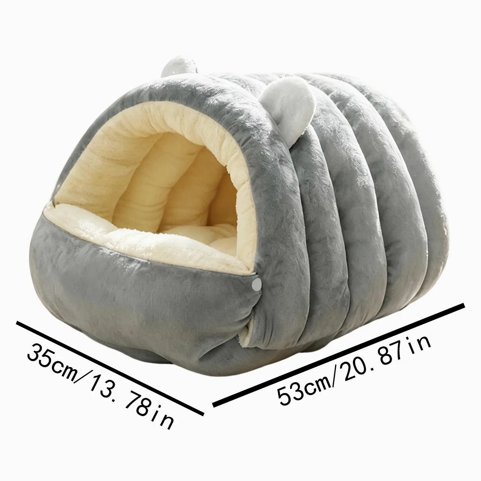 Niche grotte pour chien douce maison en dôme avec fermeture éclair chaude | Niche fermée pour chiens, chiots, animaux domestiques, intérieur, hiver, maison, salon, chambre, cuisine, canapé, voyage