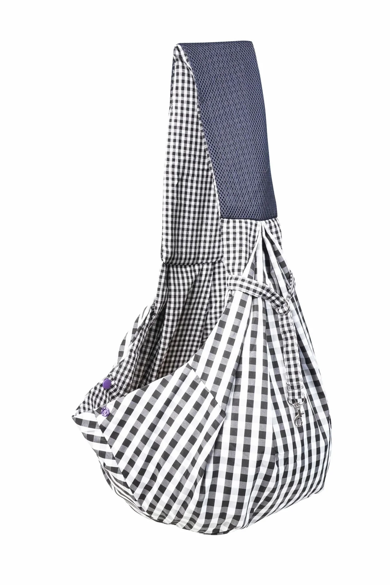CYBERNOVA Pet Sling Carrier pour Chien Chat 1-7.5kg Tissu Froid Poche Sac à Main Libre Voyage Plein air Gris Noir et Blanc