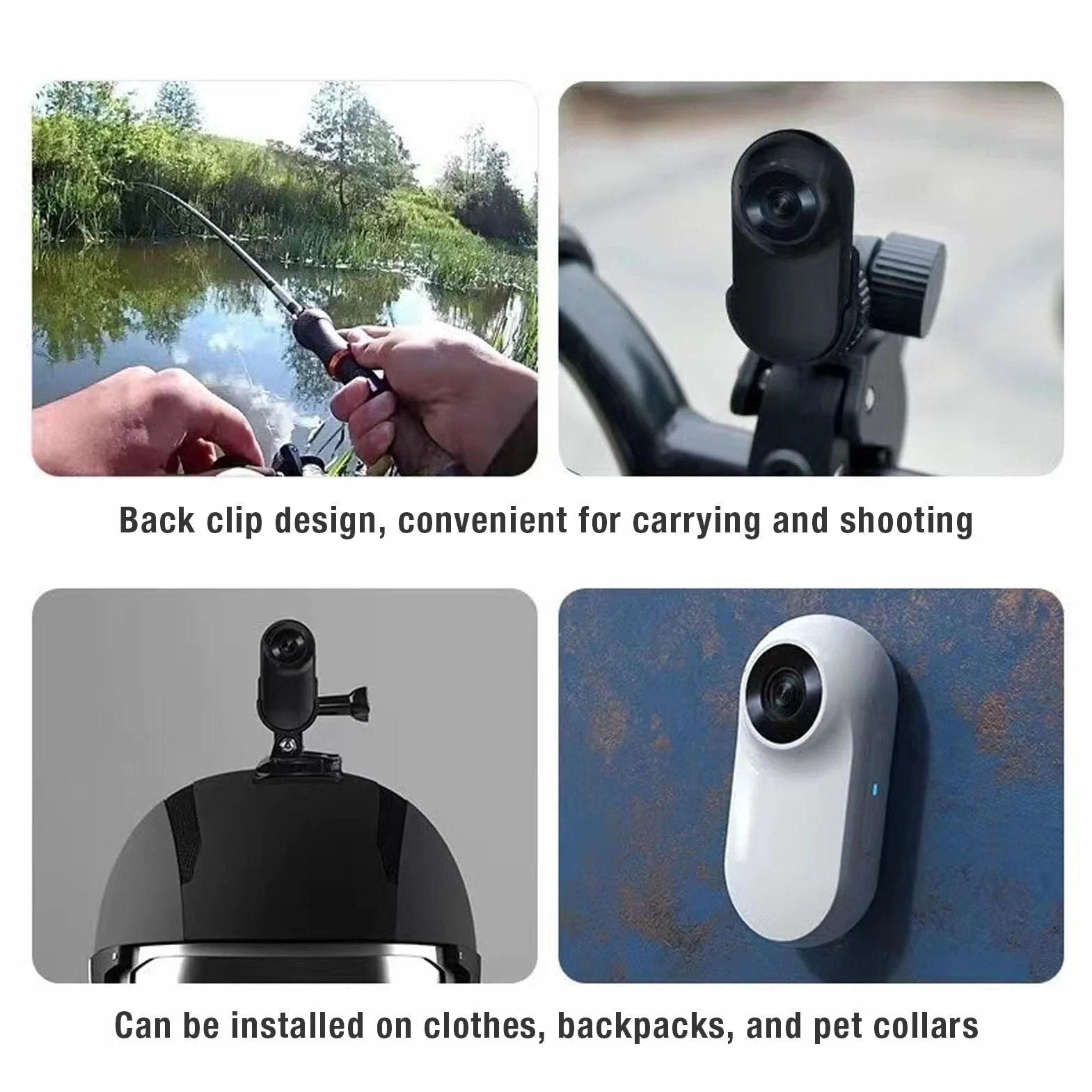 Fabater Caméra pour Collier de Chat, Collier de Suivi de Chien HD 1080P, Mini Caméra d'action pour Enregistrements Vidéo Intérieur/extérieur, Pas de WiFi Nécessaire (White)