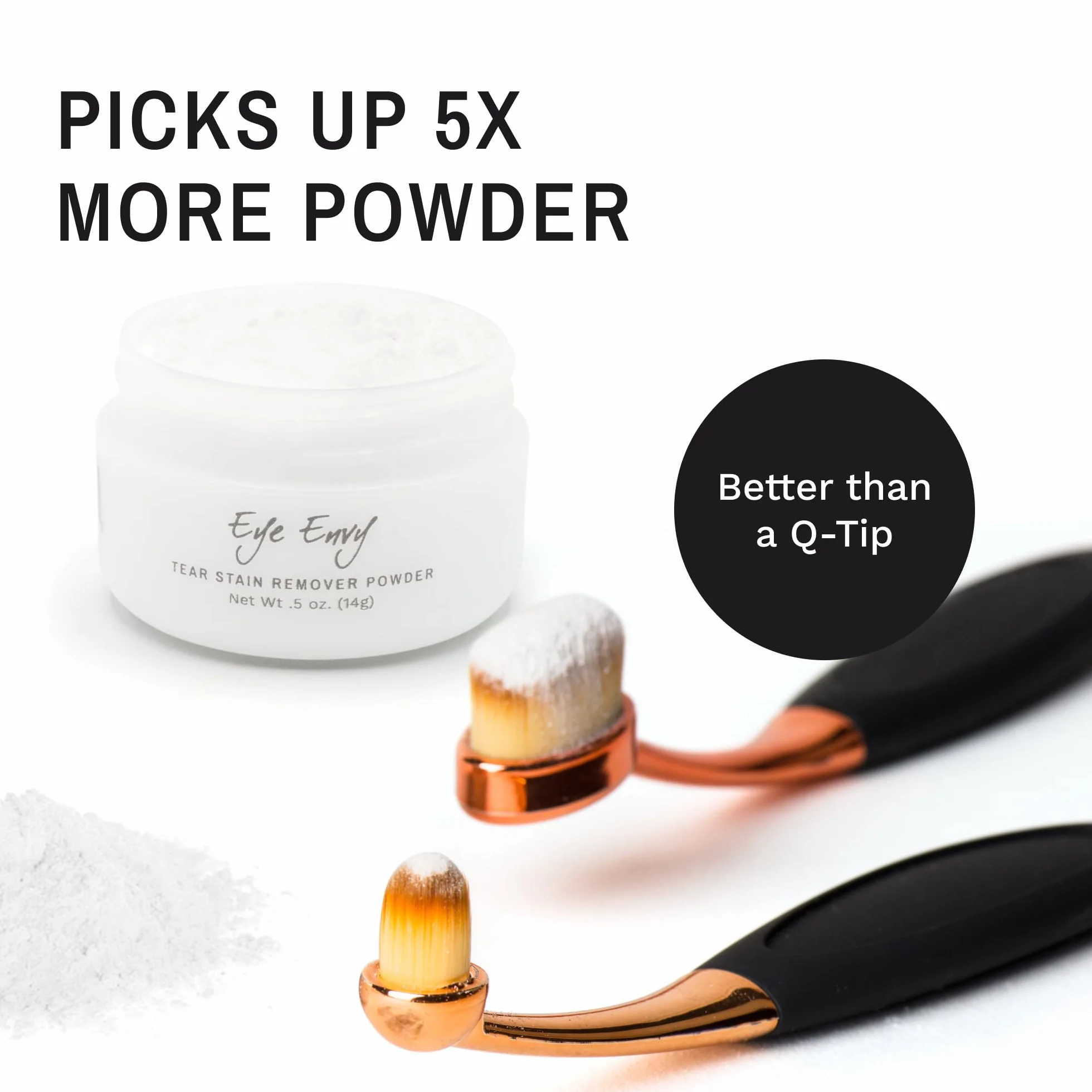 Eye Envy Brosse applicatrice ProPowder pour chiens et chats - Poudre Tear Stain - Cheveux fibres superfines lavables