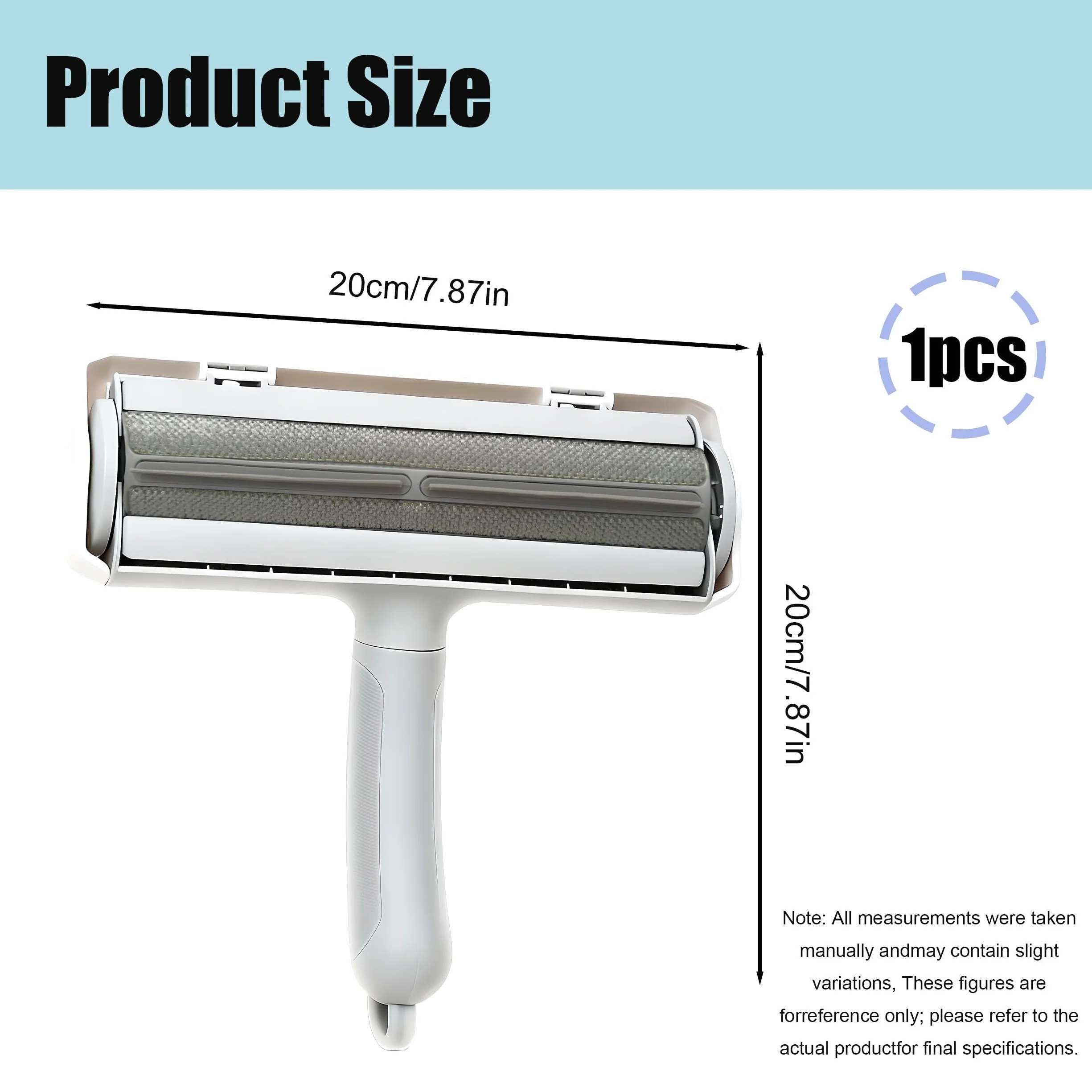 Brosse Anti Poils Animaux Chat Chien Ramasse Poils Aspirateur Réutilisable pour Lit Tapis Canapé