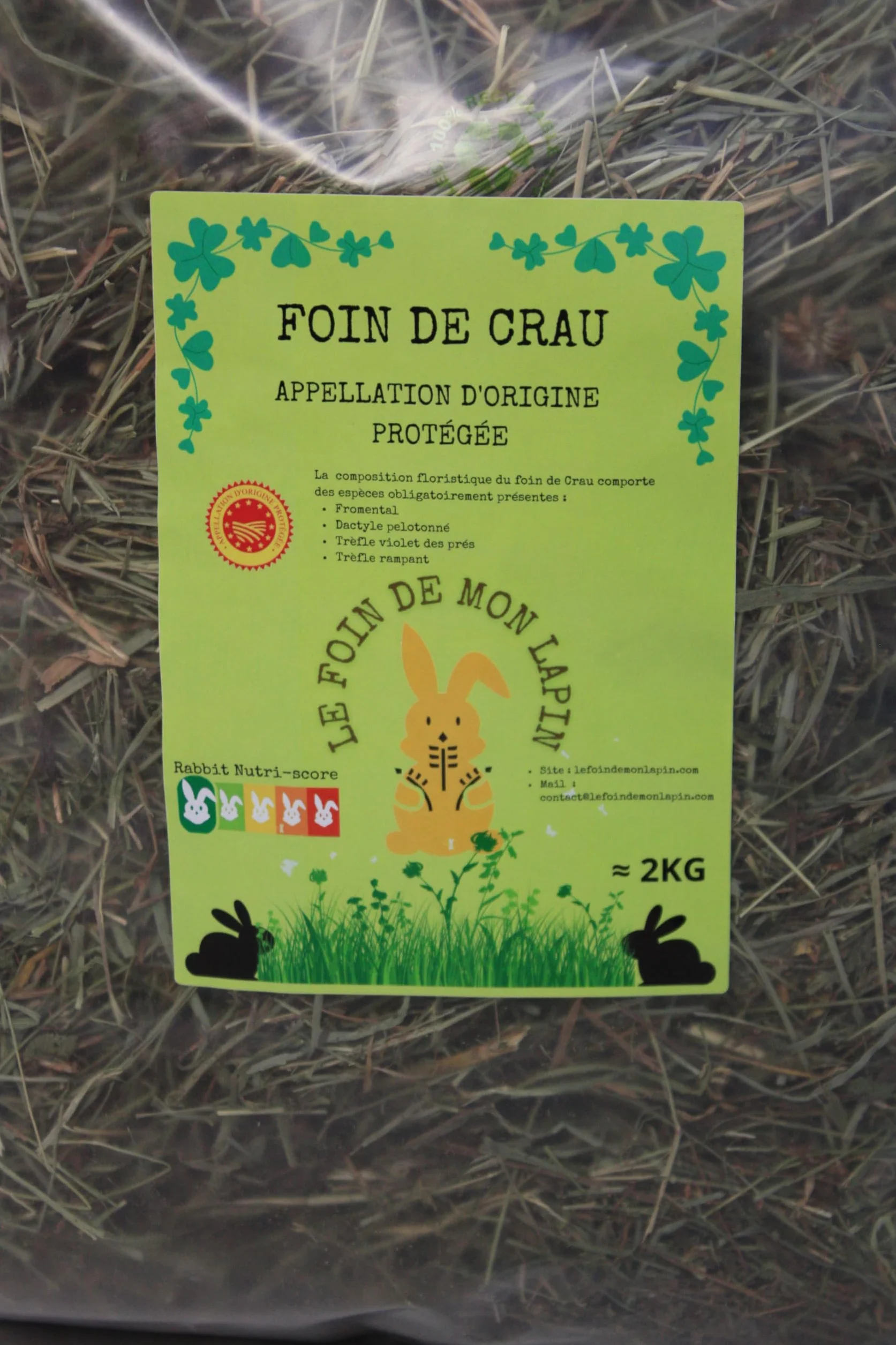 Foin De Crau AOP/AOC 2kg pour Lapin et Rongeur
