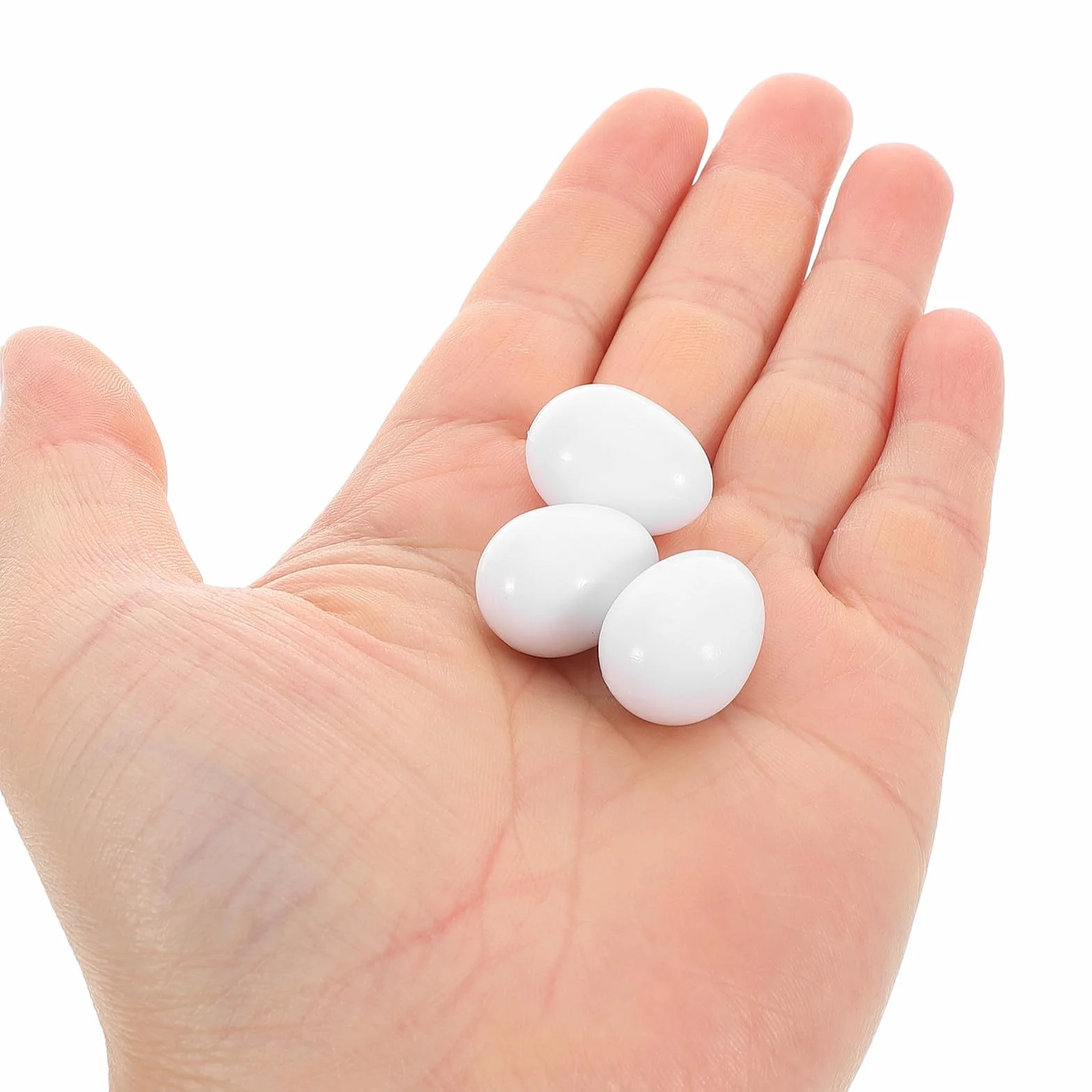 BETOOKY Œufs Factices Blancs Taille Naturelle Lot de 24 Plastique Solide pour Perruches Oiseaux Nicheurs
