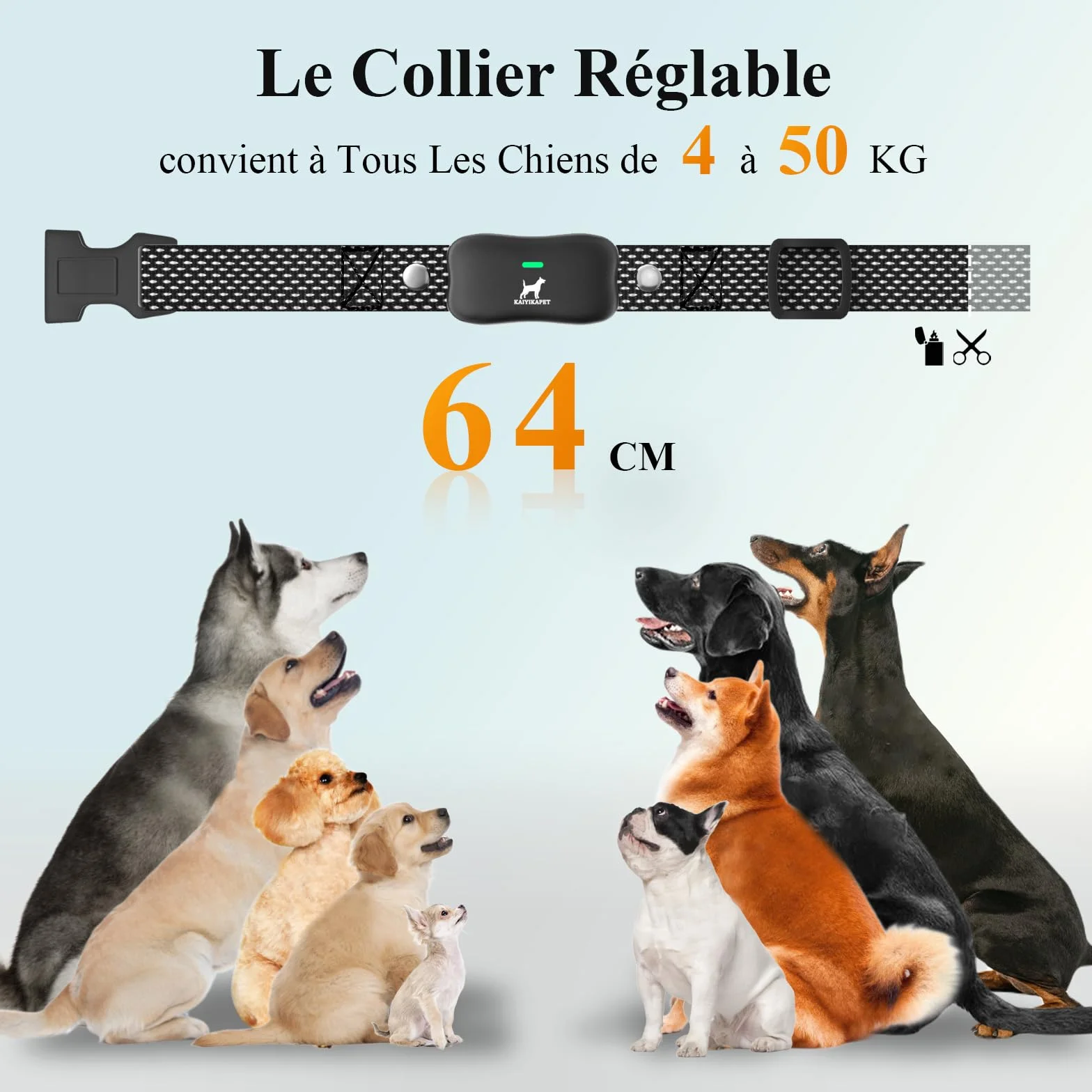 Clôture Électronique pour Chien 14 Niveaux Distance 8-1050m IPX7 Résistant à l'Eau