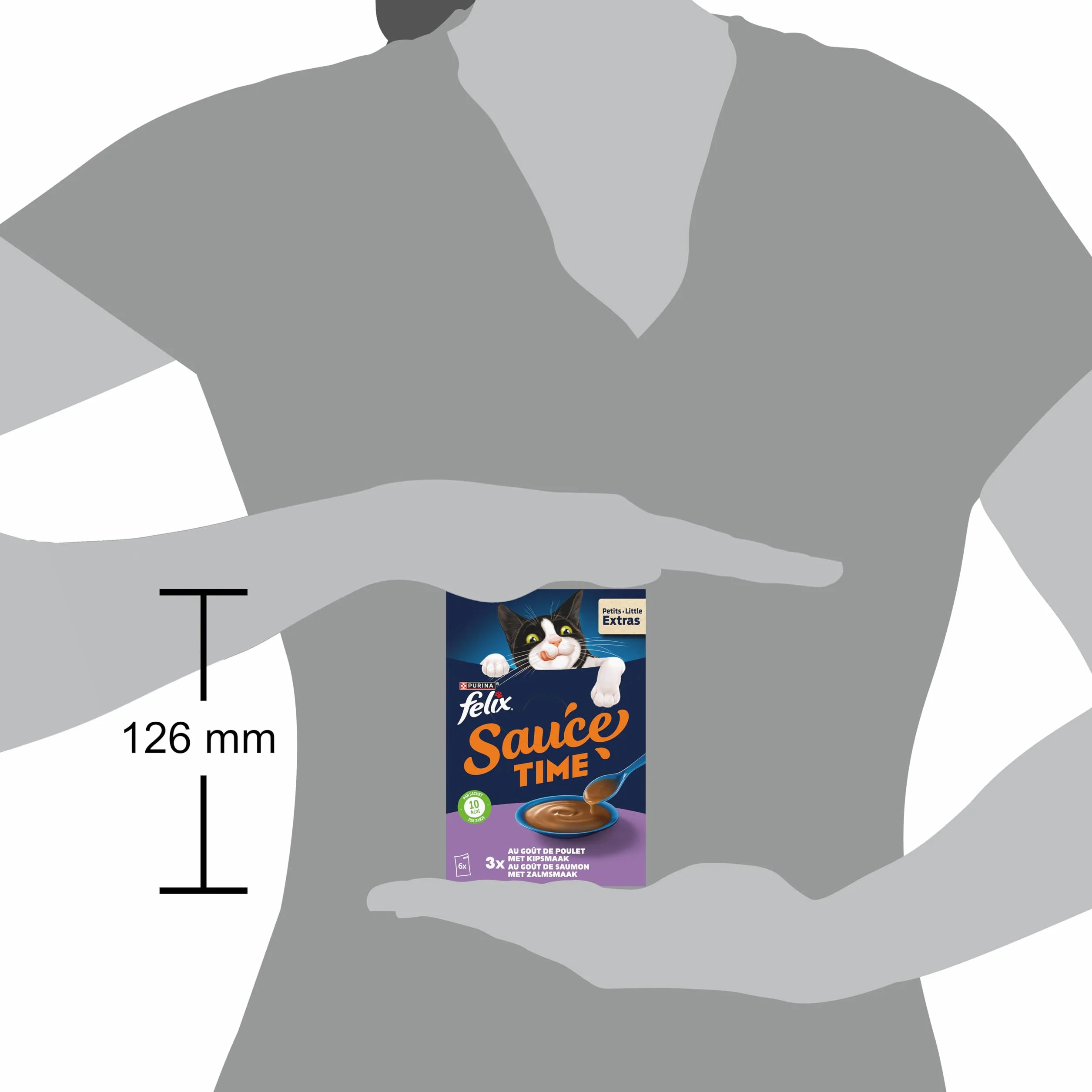 Felix Sauce Time Aliment Complémentaire Sauce Irrésistible Chat Adulte Poulet Saumon Sachets Fraîcheur Lot de 8 Boîtes de 6 x 40g