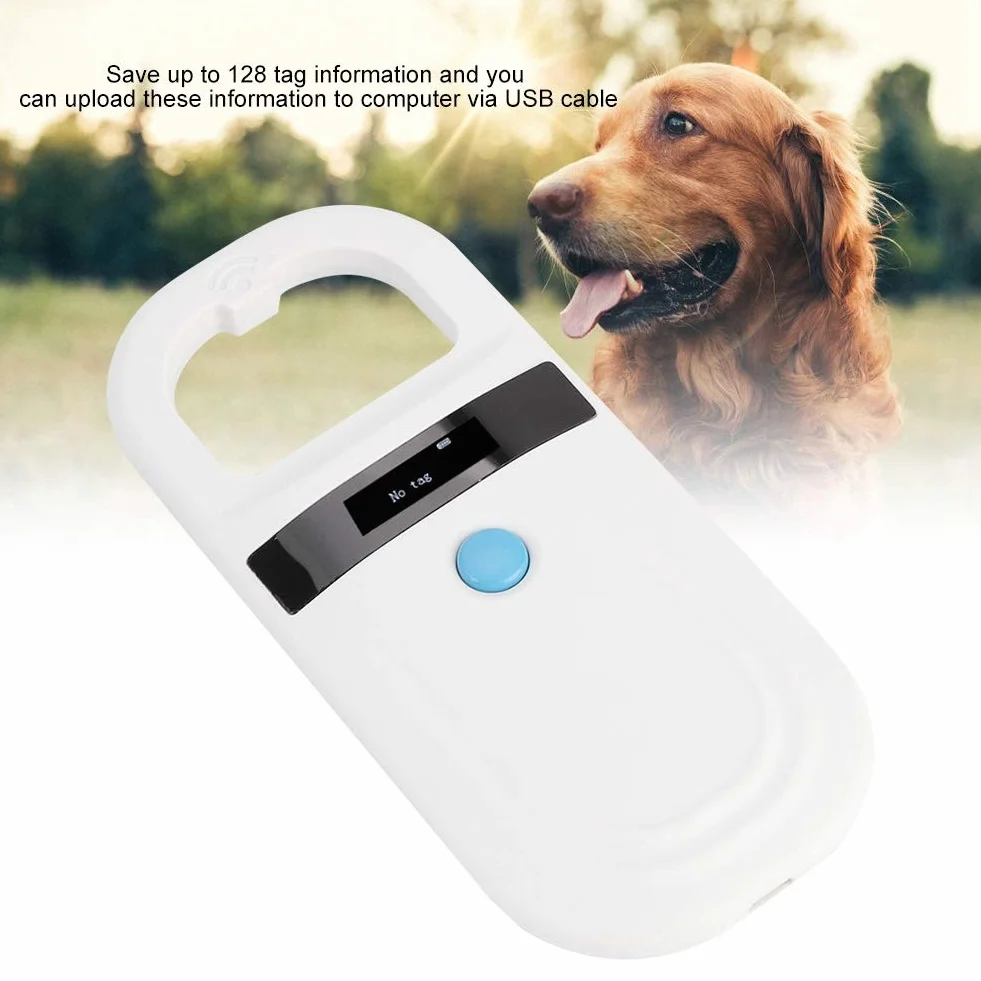 Lecteur Animal Universel Tenu dans la Main de Lecteur de micropuce RFID de Scanner de micropuce d'animal familier de Lecteur Portable de Puce de 134.2KHz pour l'ISO 11784/11785, FDX-B et ID64 RFID