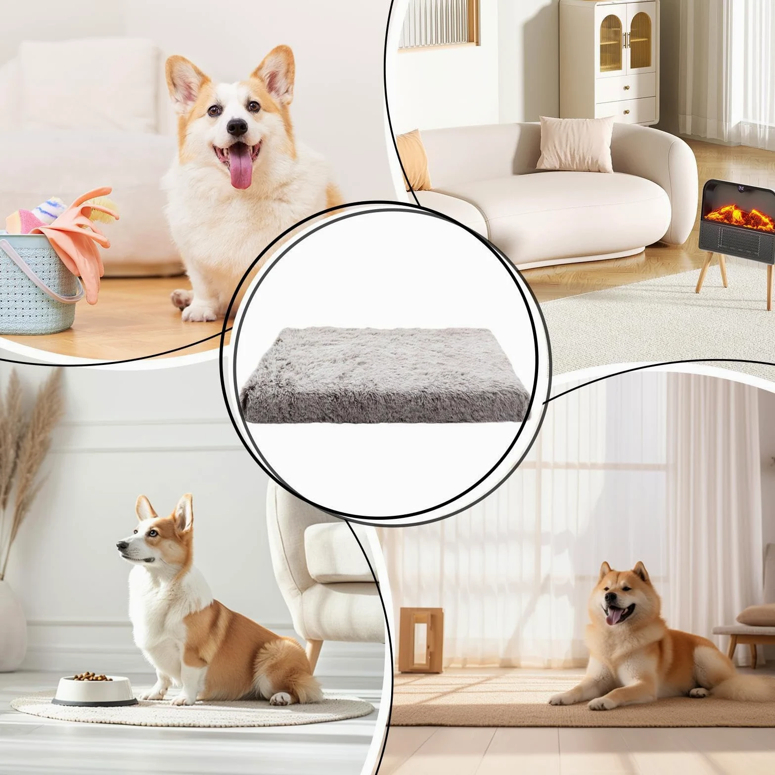 Coussin Chauffant pour Chats Coussin en Peluche | Tapis Autochauffant Pour Animaux De Compagnie Pour Le Confort Intérieur Le Repos Et Le Sommeil à La Maison Avec Chaleur En
