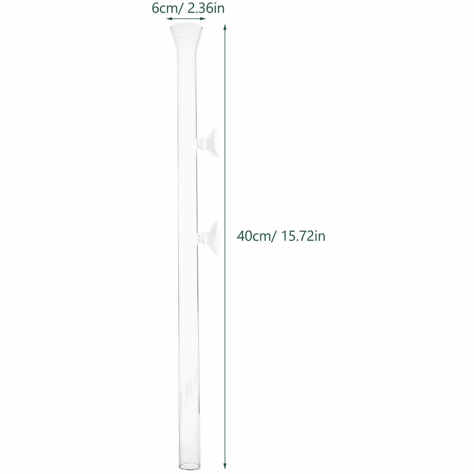 Tube D'Alimentation Transparent en Verre 40 cm Coupelle Nourrissage Crevettes pour Aquarium Planté, Distributeur de Nourriture pour Poissons et Crevettes
