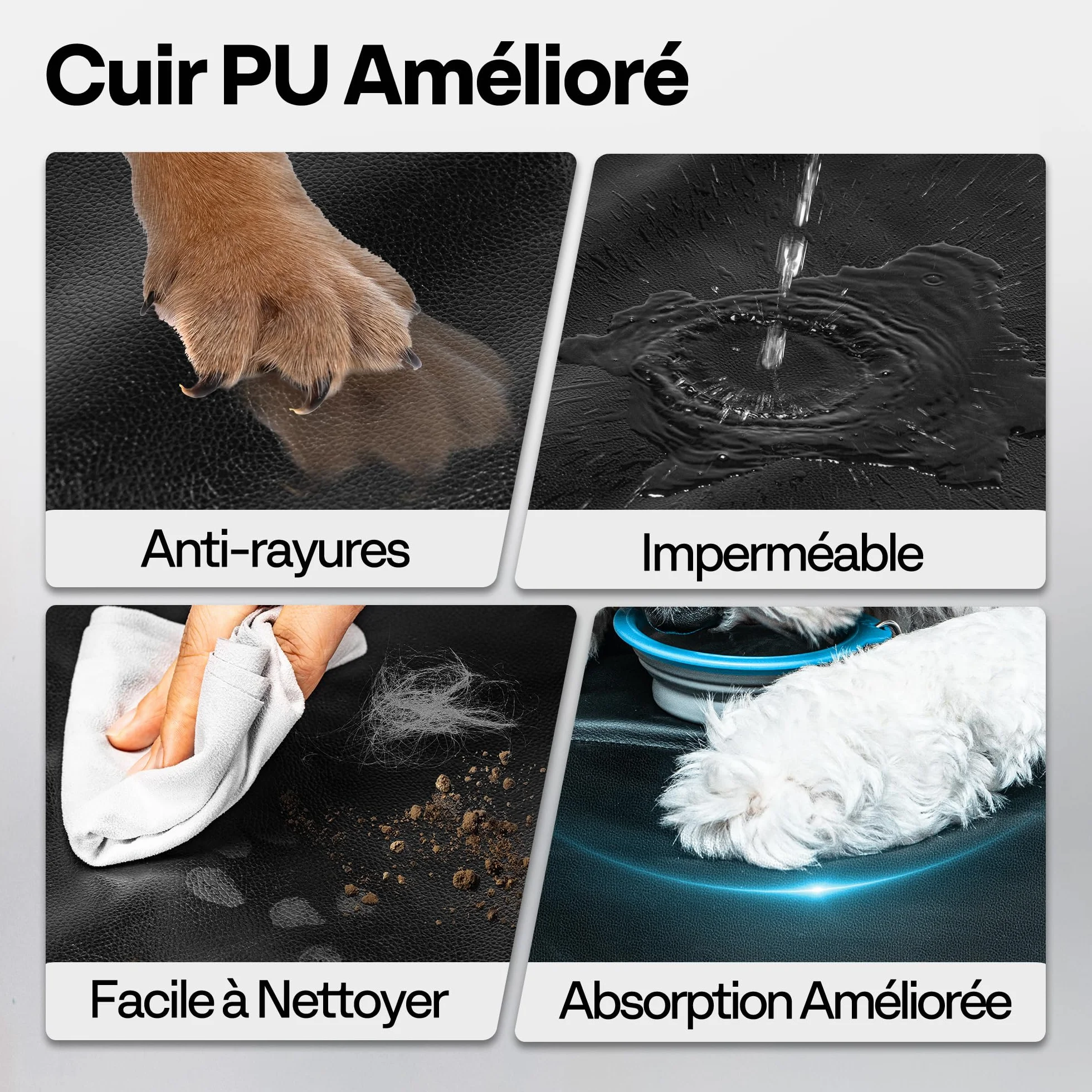 Couverture pour Chien Voiture Siège Arrière Imperméable Anti-Rayures Protection Latérale Fenêtre de Visualisation SUV Petits Camions