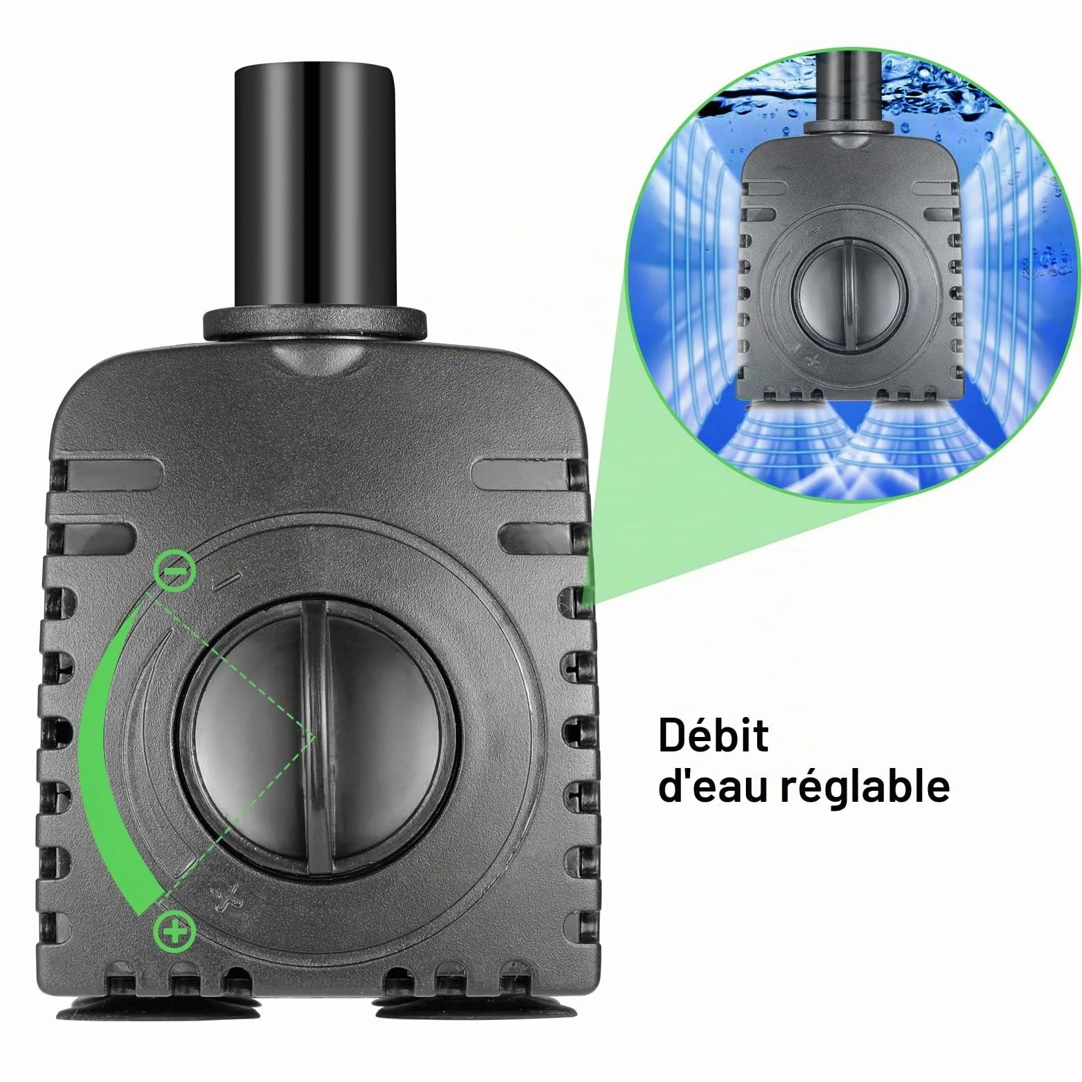 Pompe à eau submersible 8 W 600 l/h AC220-240 V Noir Plastique