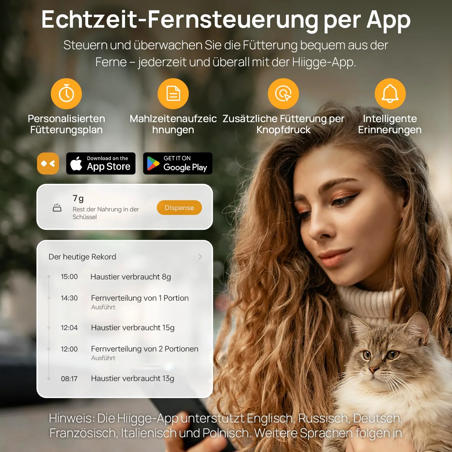 Distributeur Croquettes Chat Automatique,2.4G WiFi,4.3L Distributeur Automatique de Croquettes Chien avec APP,Plan d'alimentation AI,Bol en céramique - Blanc