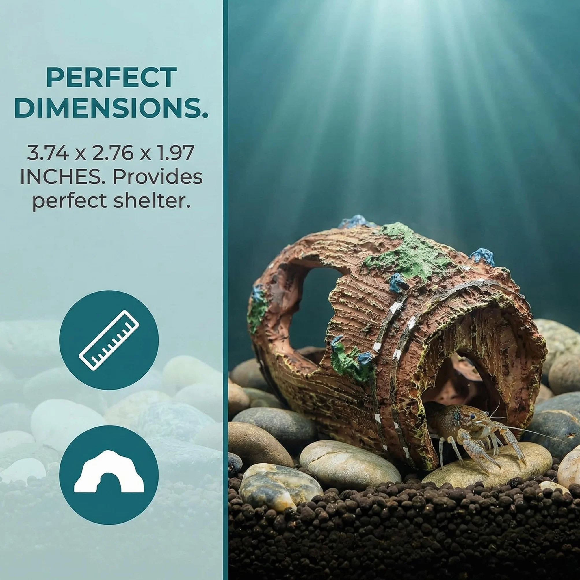 Résine Fish Tank Ornement brisé Barrel Cave Marron Style rétro