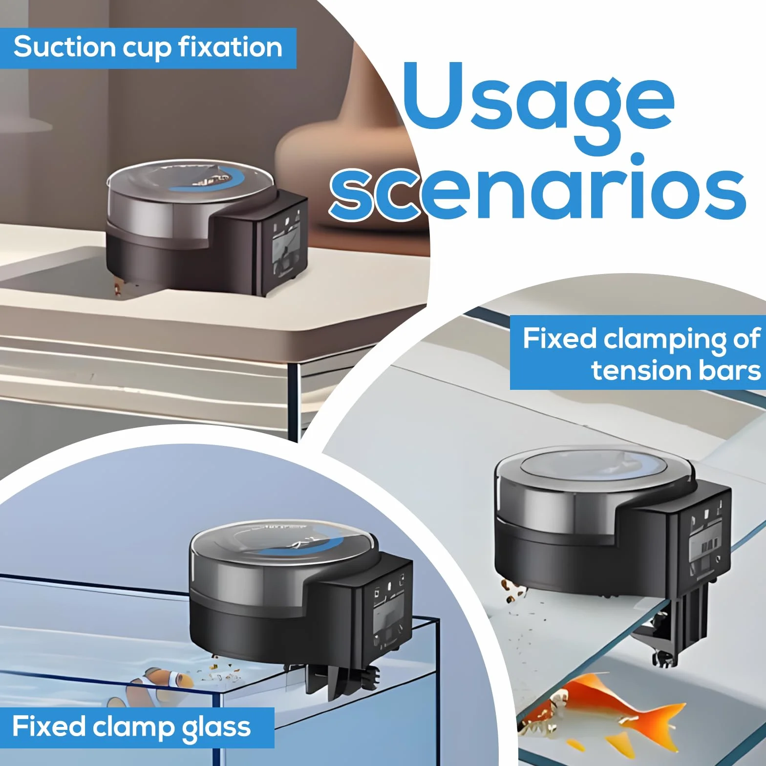 Distributeur automatique de nourriture pour aquarium 140 ml avec minuterie