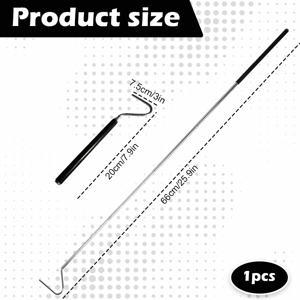 Hameçon serpent rétractable en acier inoxydable 68,6 cm pour reptiles