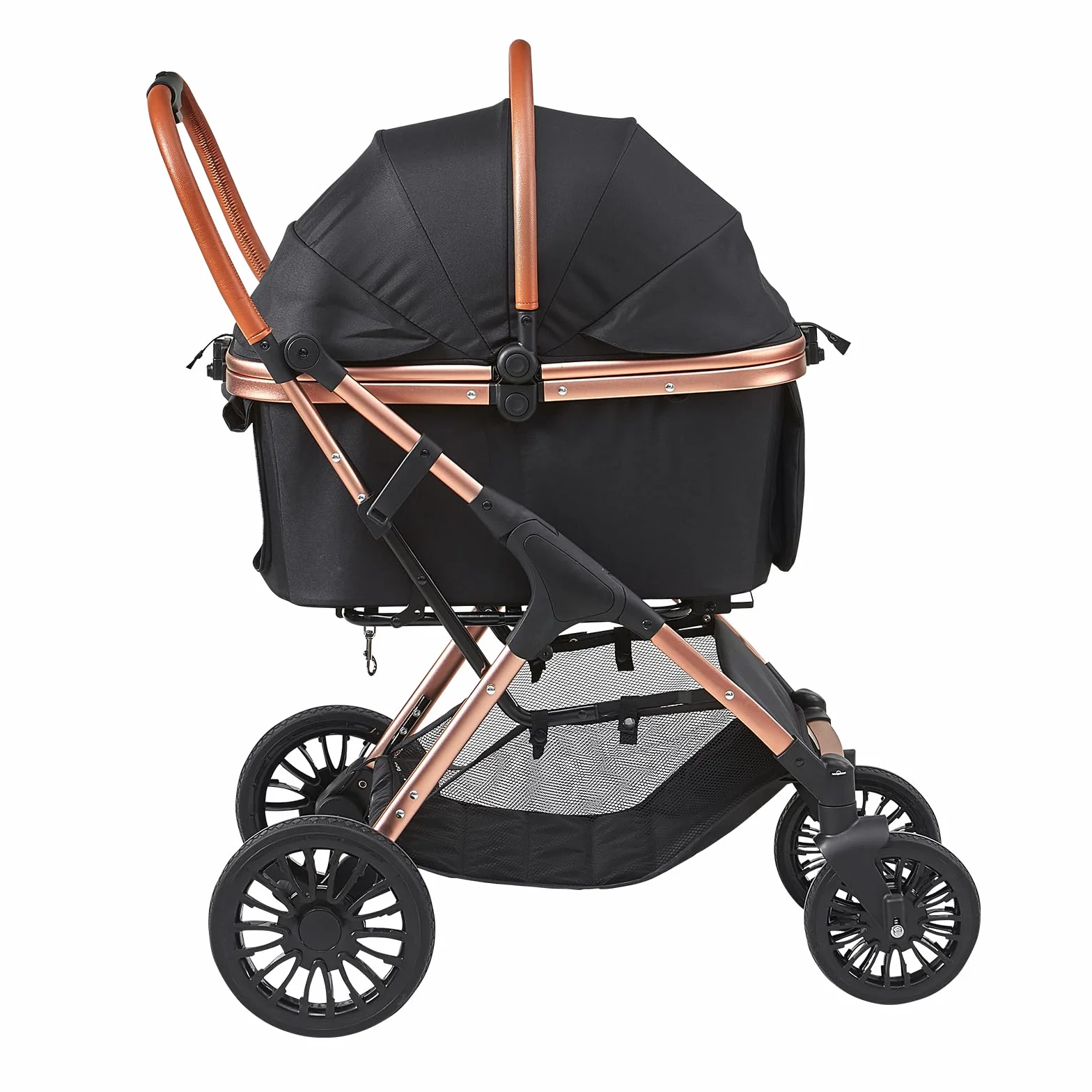 VEVOR Poussette pour Chien 4 Roues Pivotantes avec Freins 30 kg Noir