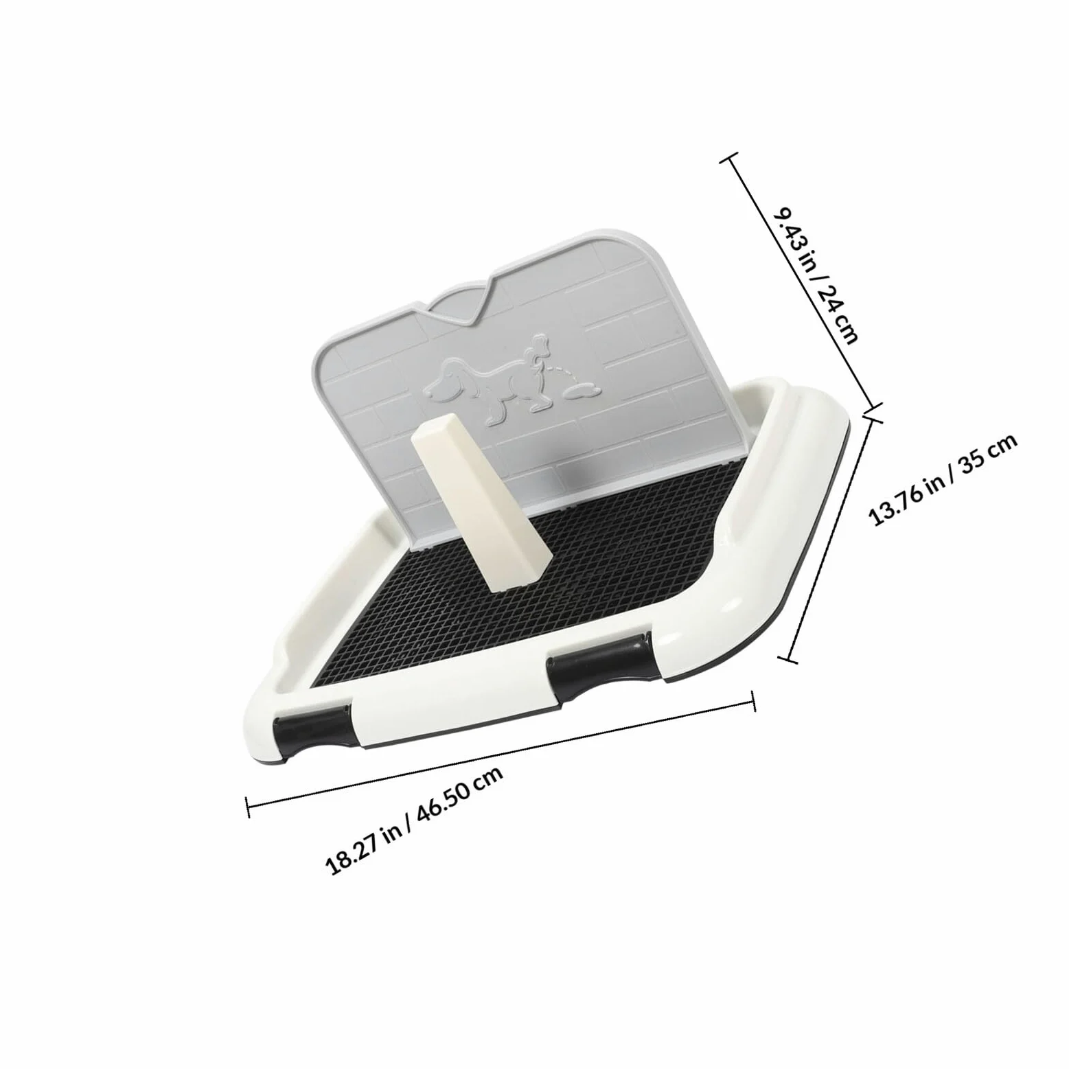 FOMIYES Toilette pour Chien Antidérapante, Bac D’apprentissage Propreté pour Chiot, Plastique Robuste, Petite Taille Mur, Intérieur et Apprentissage Propreté