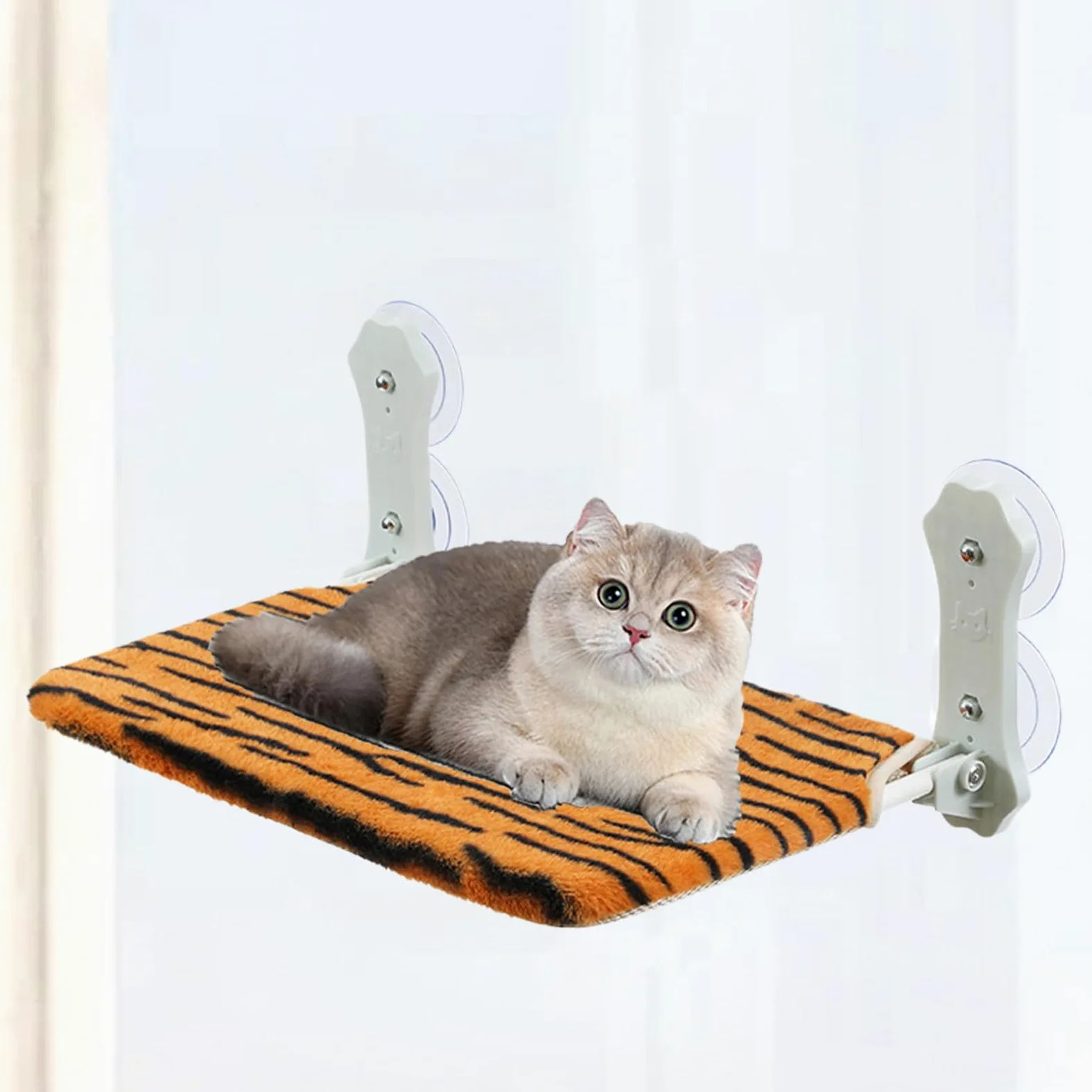 Perchoir De Fenêtre pour Chat Siège Pliable sans Cordon Doux Respirant | Couchette Avec Ventouses Puissantes Accroche Fenêtre Destiné Aux Animaux De Toutes Tailles En Intérieur Sur
