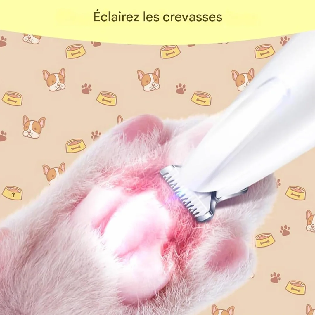 Tondeuse de Toilettage GrosMatou Silencieuse Rechargeable USB LED Étanche Compacte