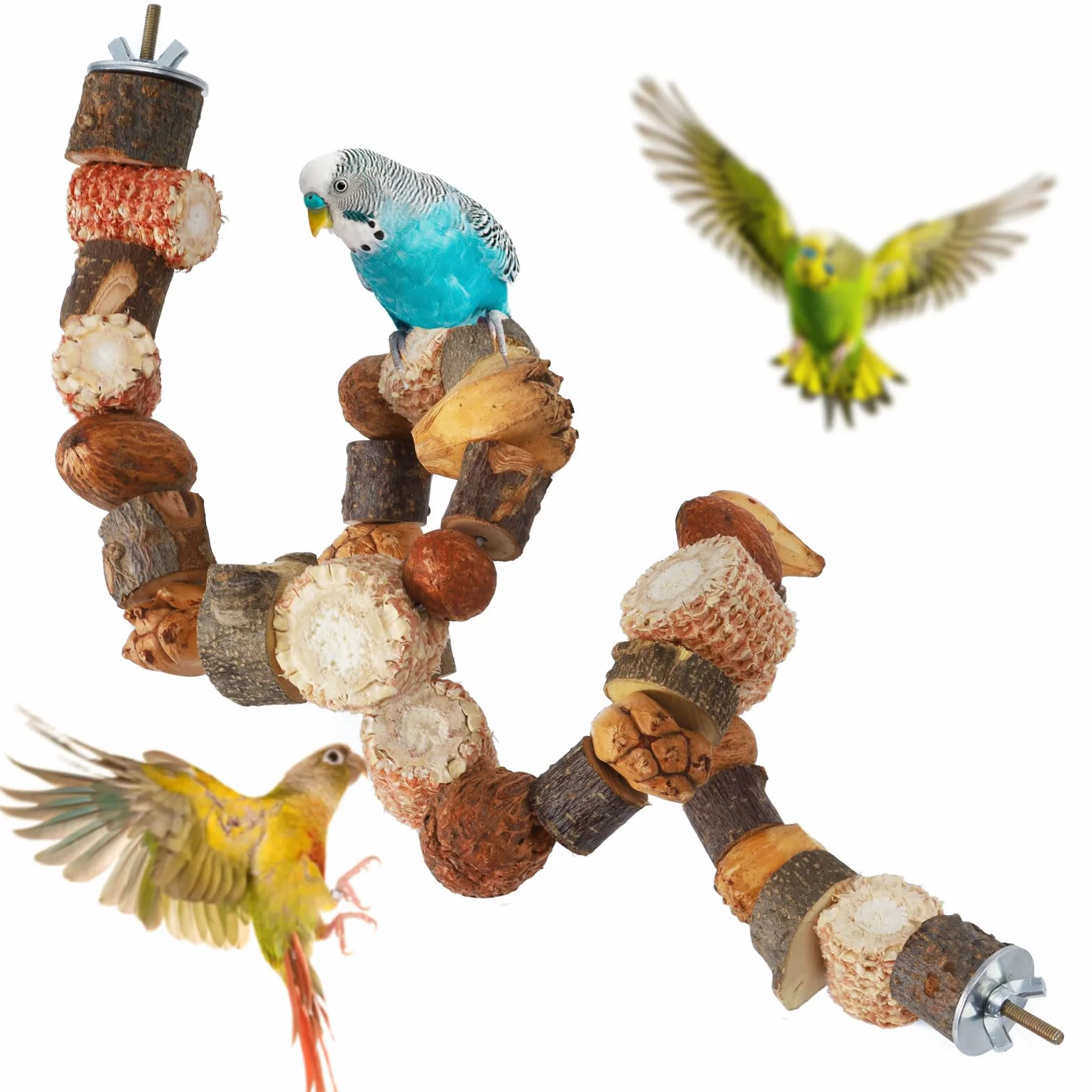 Perchoir Perroquet 80cm Oiseaux Jouet Perruche Cage Accessoire Calopsitte Inséparables Canaris
