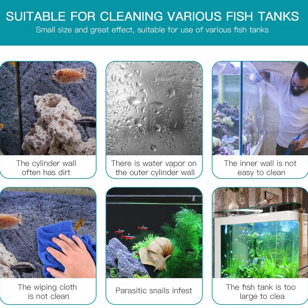 Flintronic Aimant de Nettoyage pour Aquarium, Brosse Magnétique Lave Vitre