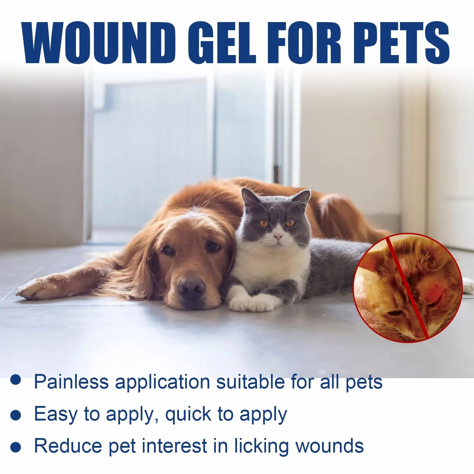 Gel Apaisant pour Plaies Chats Chiens Nettoyage Soin Cicatrisation Animaux
