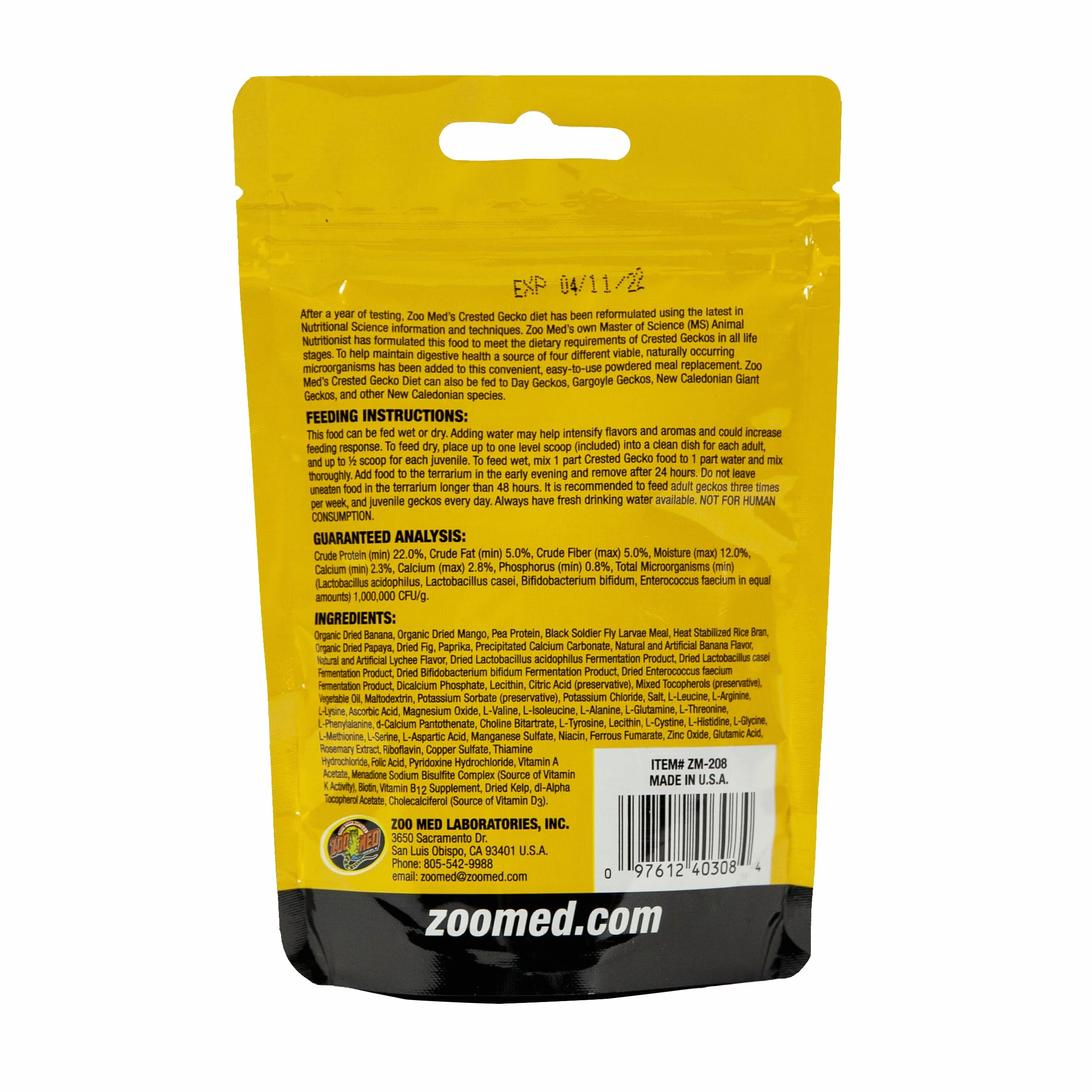 Zoo Med Crested Gecko Food Tropical Fruit Flavor 2 oz