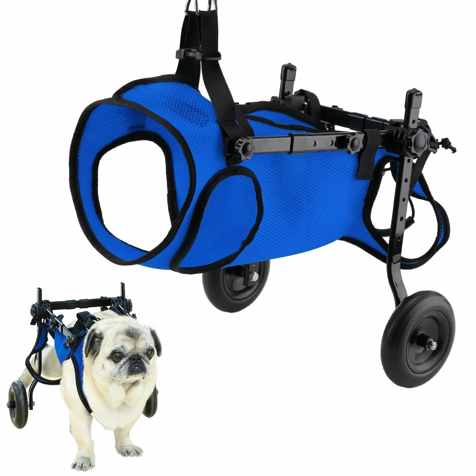 Chariot réglable pour animal domestique handicapé, aide à la mobilité des membres postérieurs
