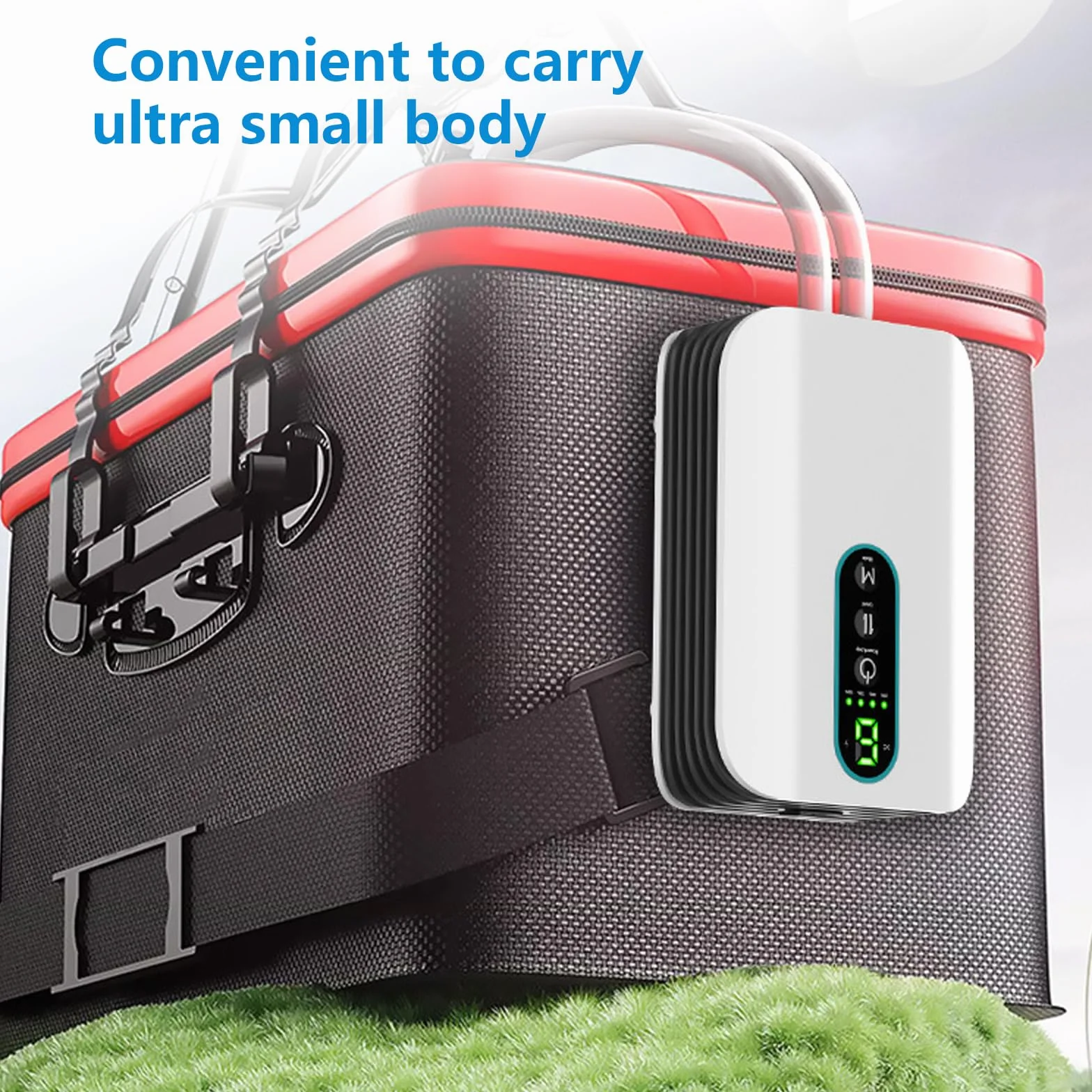 Behogan Pompe à air pour aquarium rechargeable 1,8W 1 sortie deux modes silencieuse débit réglable 6 niveaux