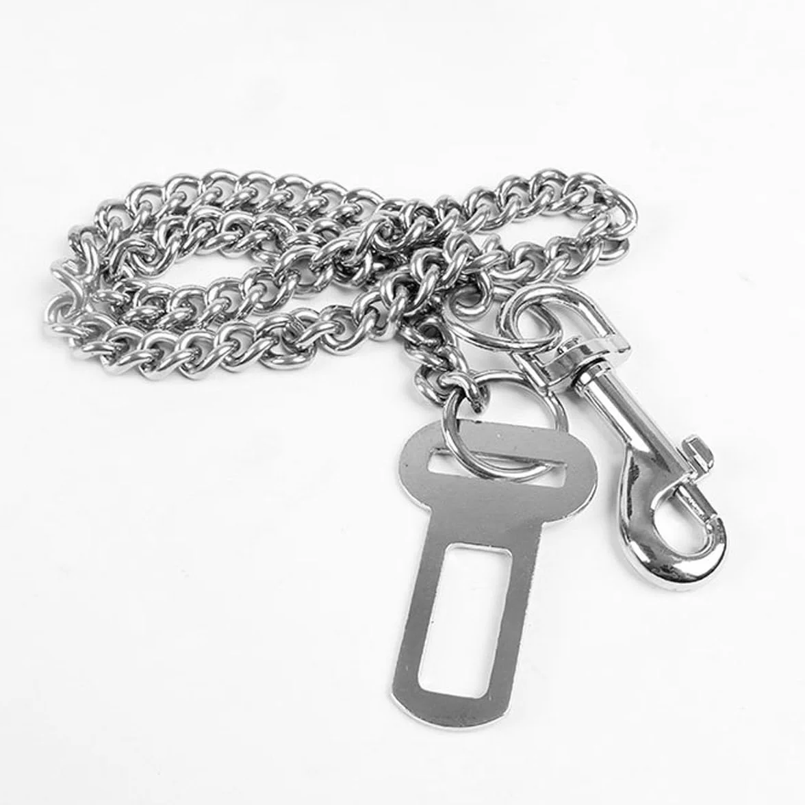 Ceinture de sécurité en chaîne en acier inoxydable 304, convient aux chats, chiens et autres animaux de compagnie, 60 cm, fabriquée en acier inoxydable 304
