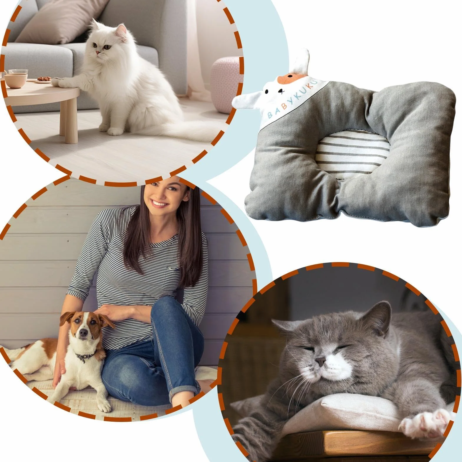Oreiller apaisant pour chien en peluche confortable et respirant
