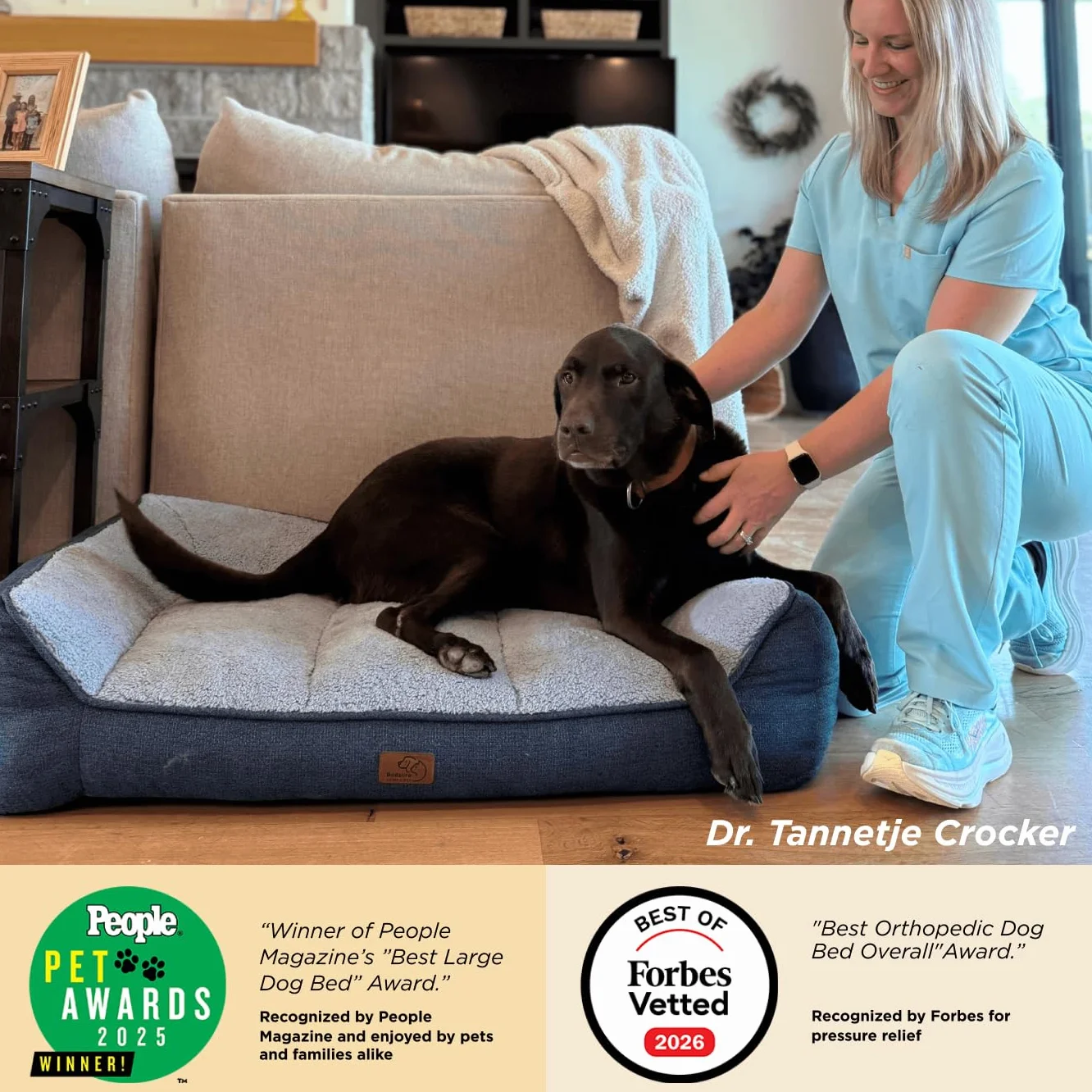 Bedsure Panier Lavable Grands Chiens 106x76cm Sofa pour Chien Extra Épais Housse Imperméable Antidérapant Sherpa Douce Brun