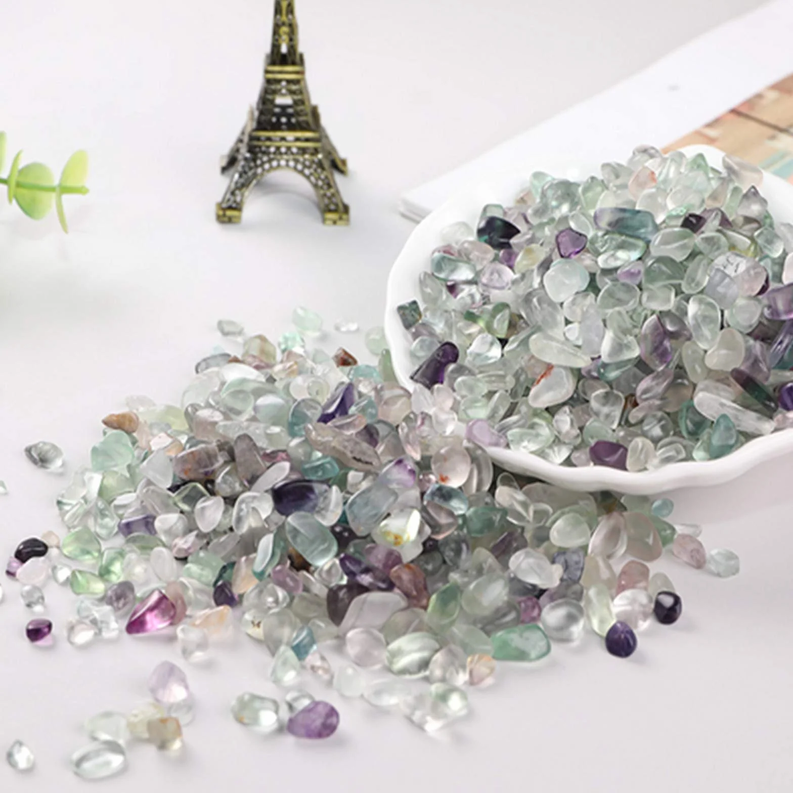 Fluorite Pierre Concassée Cristal Naturel Quartz pour Aquarium Gravier Décoration (0,5 kg)