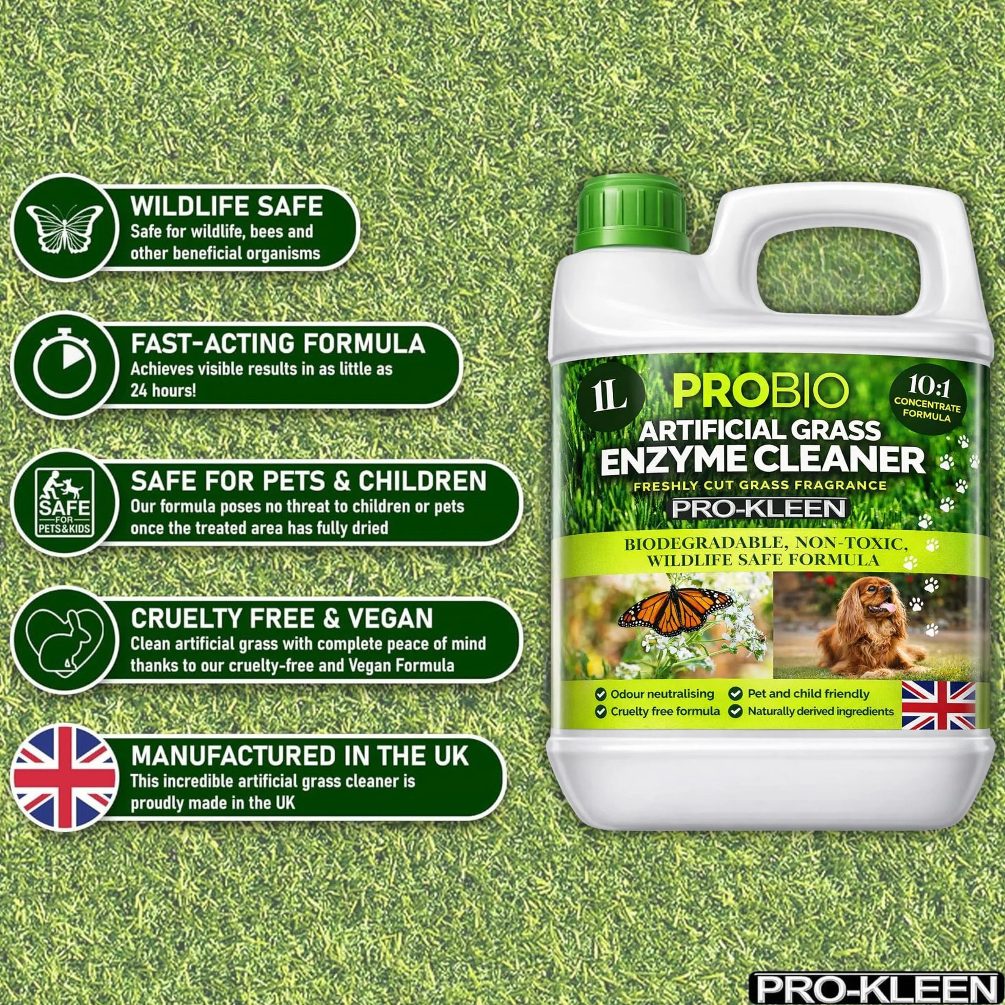 Pro-Kleen ProBio Nettoyant pour gazon artificiel 1 L probiotiques non toxique