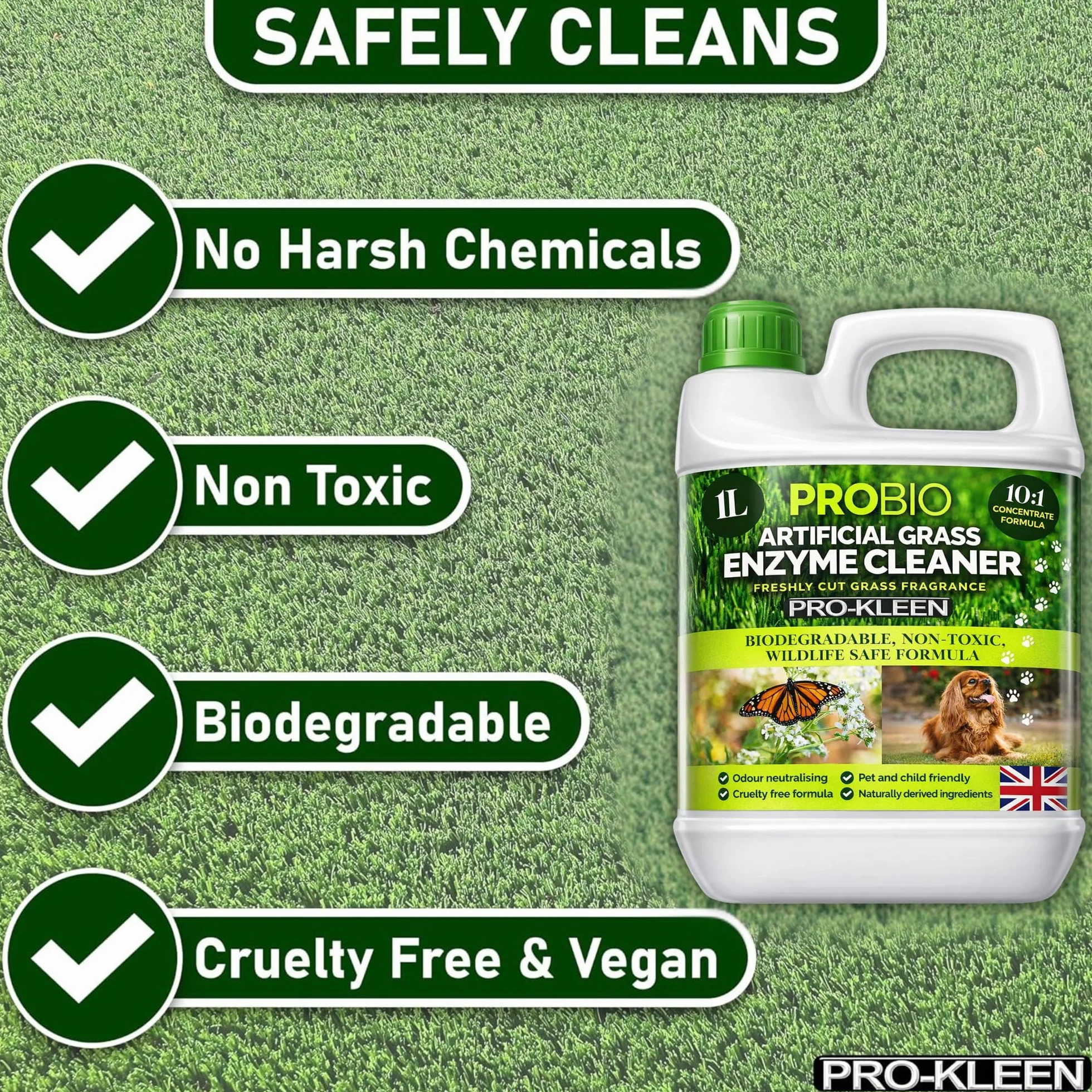 Pro-Kleen ProBio Nettoyant pour gazon artificiel 1 L probiotiques non toxique