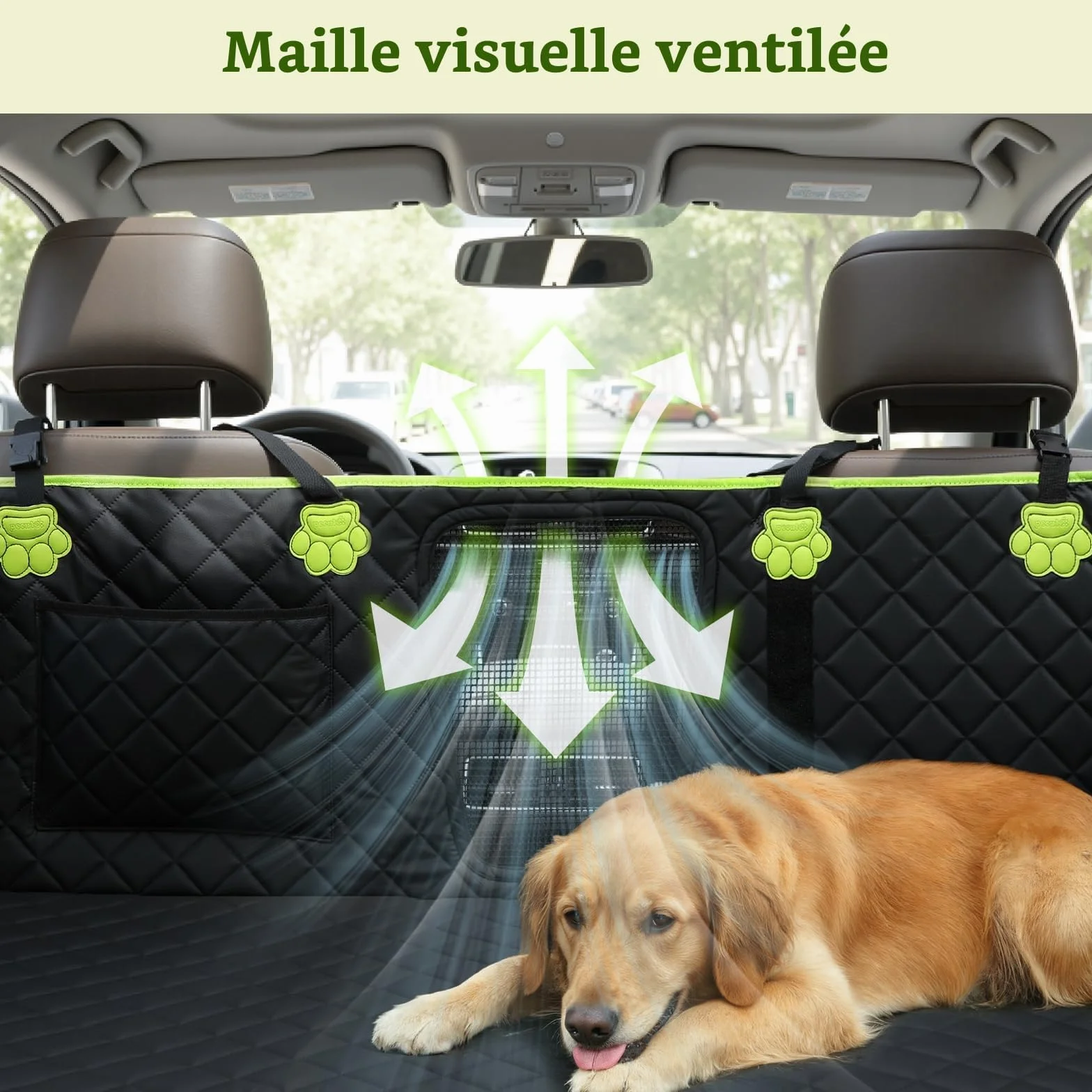 Pecute Protection Voiture Chien 2-en-1 Siège Auto Anti-Griffes Imperméable 150 kg