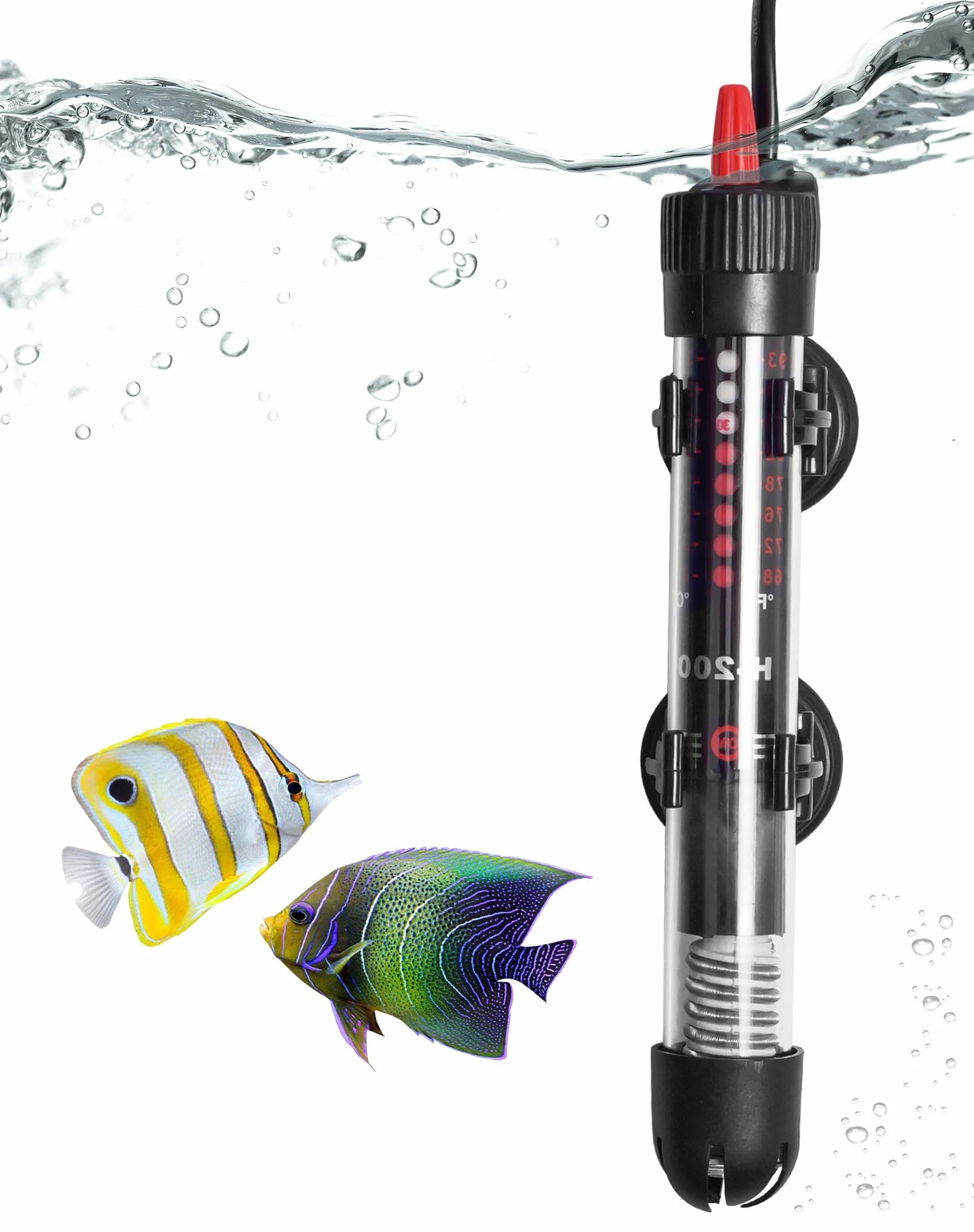 NETONDA Chauffage d'aquarium Réglable 30 l 25 W Résistance Aquarium avec Thermostat 20-34 °C pour Réservoirs à Poissons et Aquarium