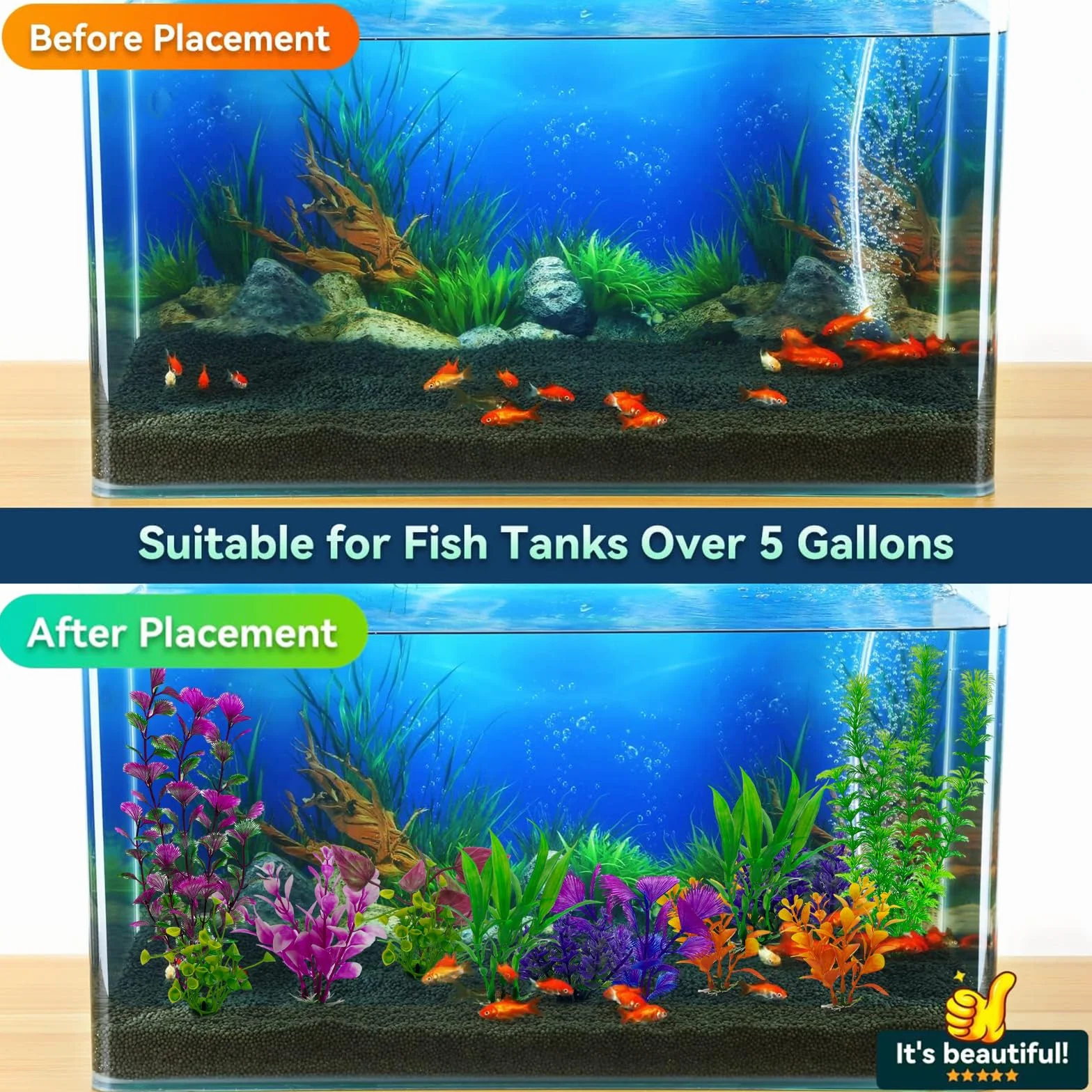 27 Pièces Décoration Aquarium Plante Artificielle PVC Colorée Poisson Réservoir Maison Bureau