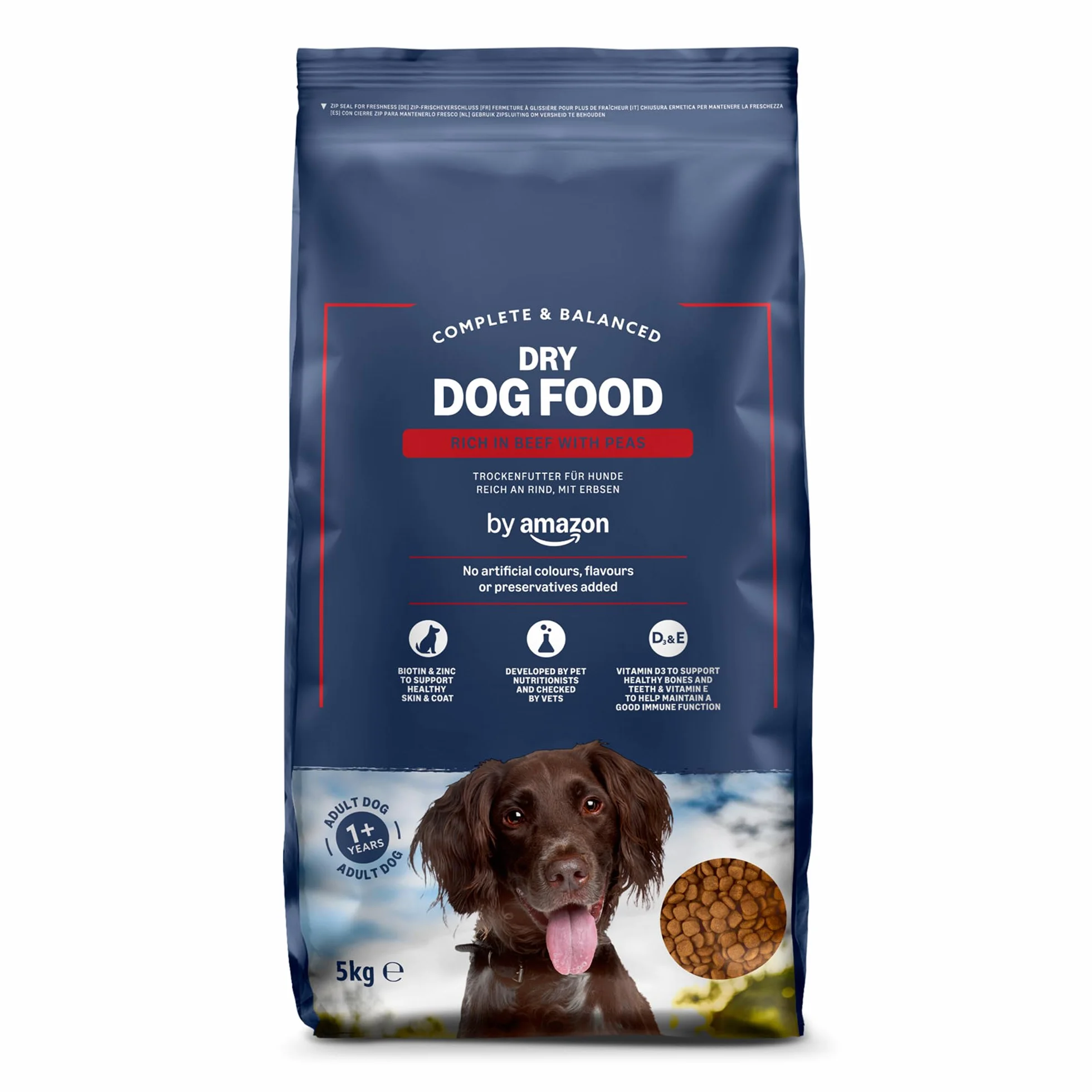 Amazon Croquettes complètes Chien adulte Boeuf Petits Pois 5kg