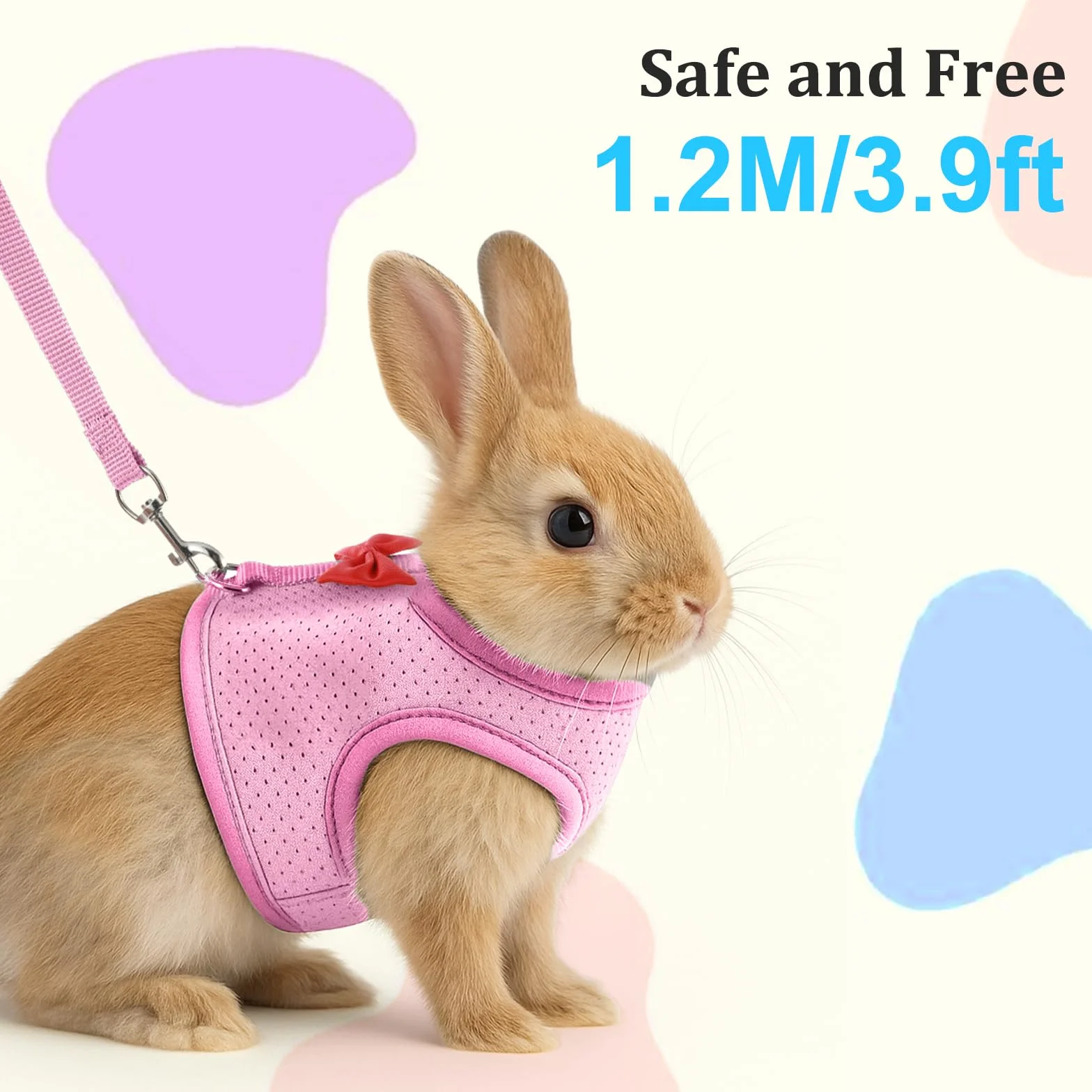Harnais et laisse pour lapin anti-fuite réglable taille S
