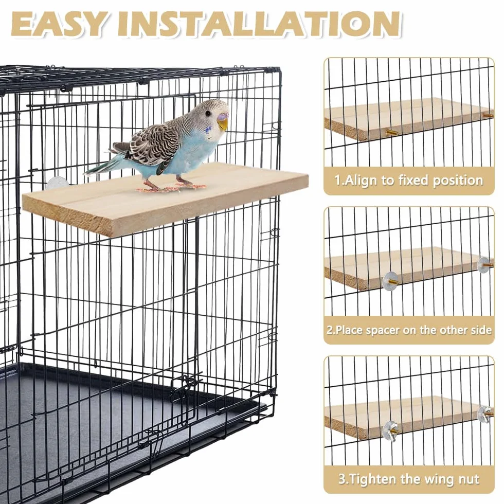 Perchoirs en Bois pour Oiseaux Plate-Forme de Repos pour Perroquets Chinchilla Hamsters Gerbilles