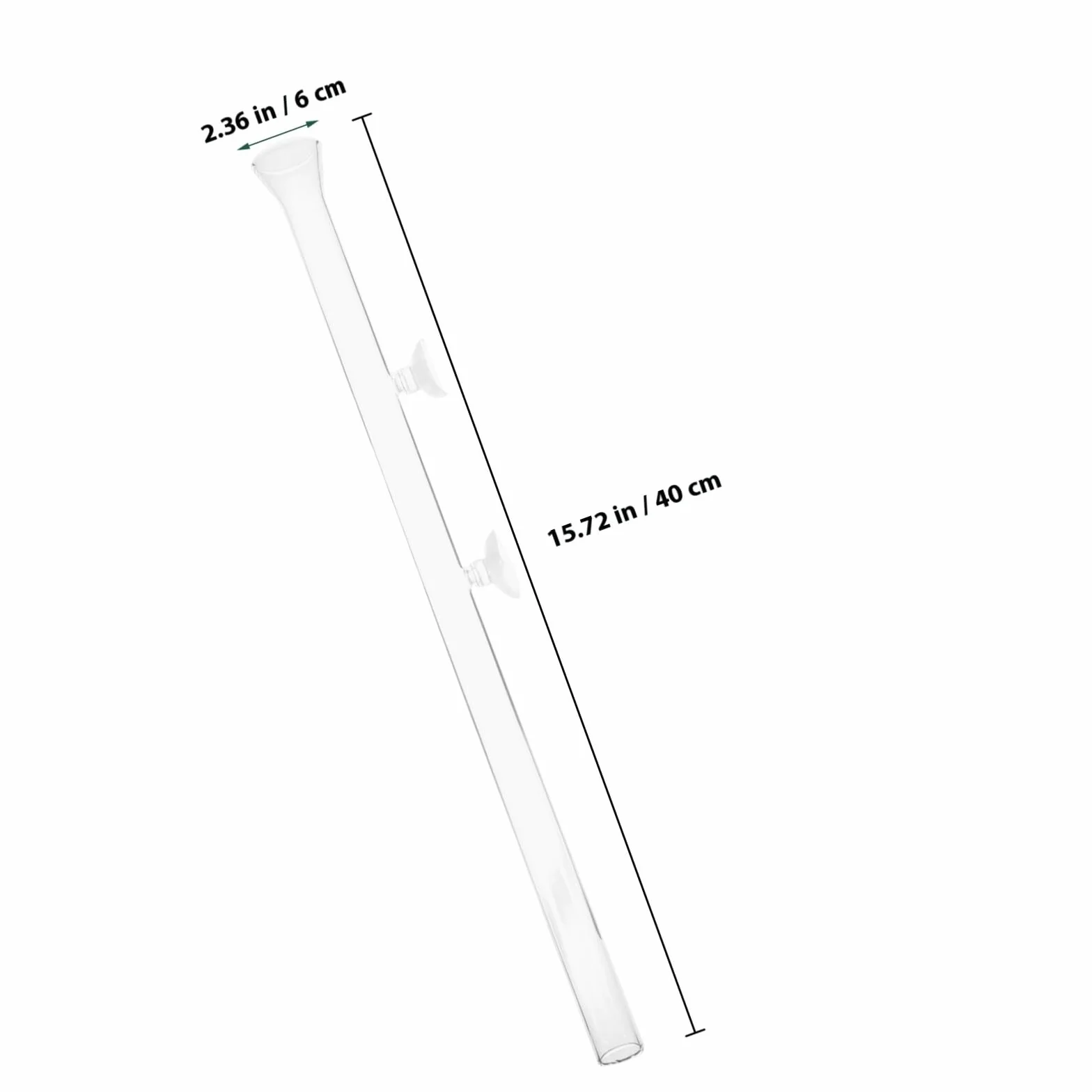 Tube D'Alimentation Transparent en Verre 40 cm Coupelle Nourrissage Crevettes pour Aquarium Planté, Distributeur de Nourriture pour Poissons et Crevettes