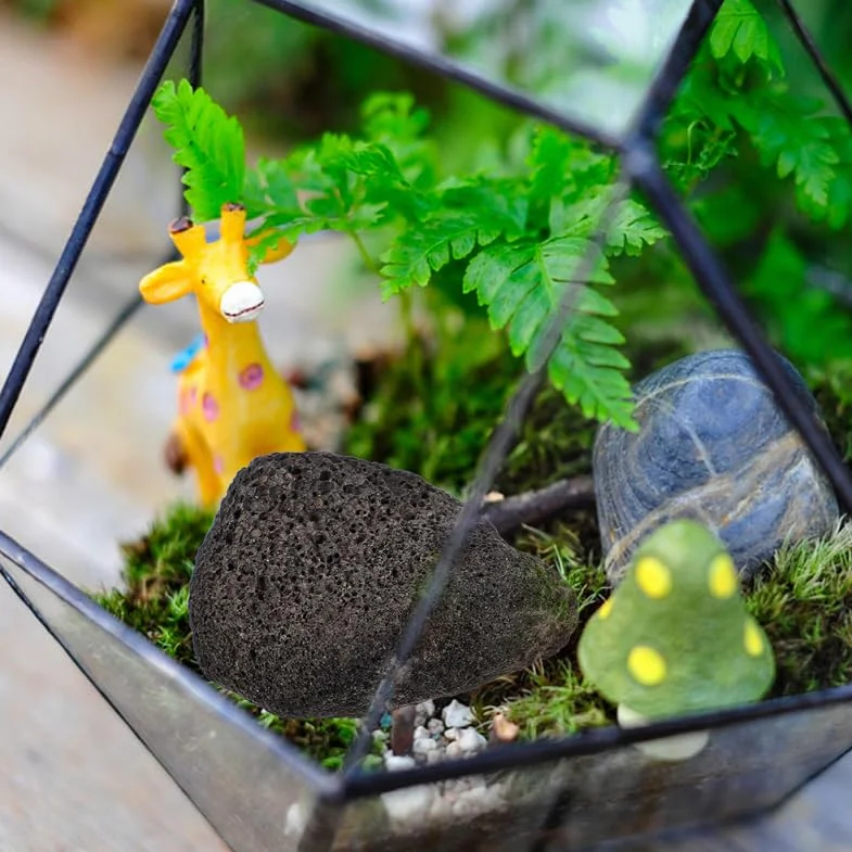 VOSAREA Pierre De Lave Noire pour Aquarium, Pierres Volcaniques Naturelles pour Aménagement Paysager Et Plantes, Roches Décoratives pour Jardin – Grand De Roches