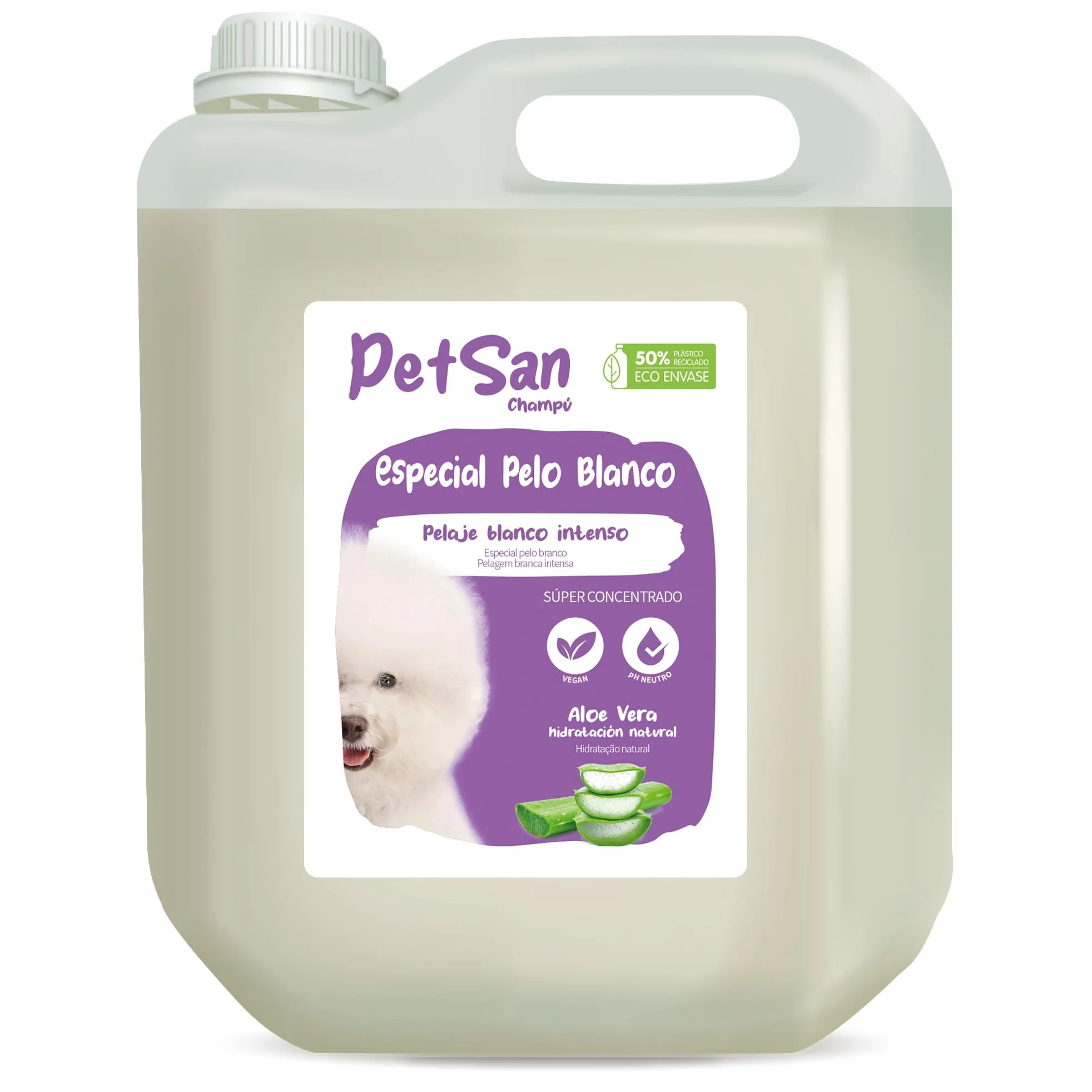 ICA chpg21 Shampooing Spécial Poil Blanc avec Aloe Vera pour Chiens