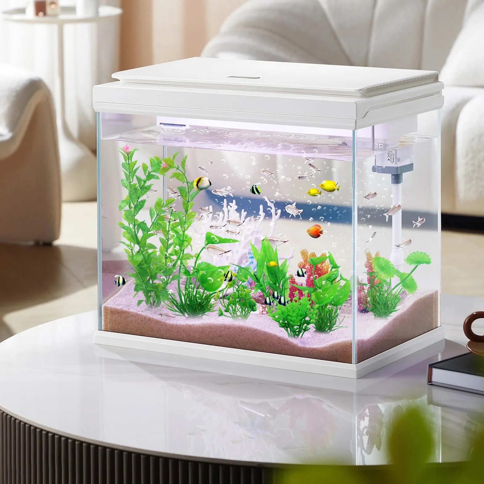 Plante Artificielle Aquarium Decoration 10 Pièces Vert