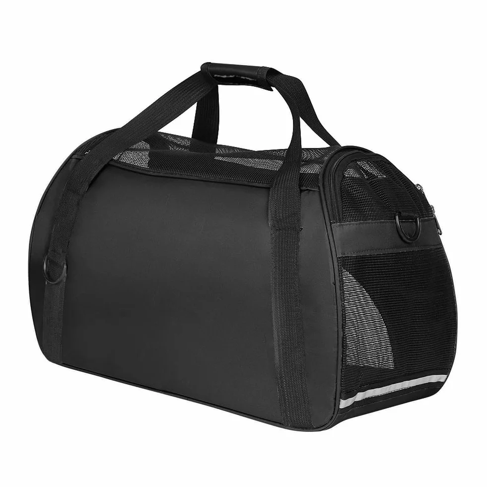 Sac de Transport Souple pour Animal de Compagnie Cage de Transport Chat Chien Respirant Sac de Voyage Portable avec Bandoulière Réglable Pliable